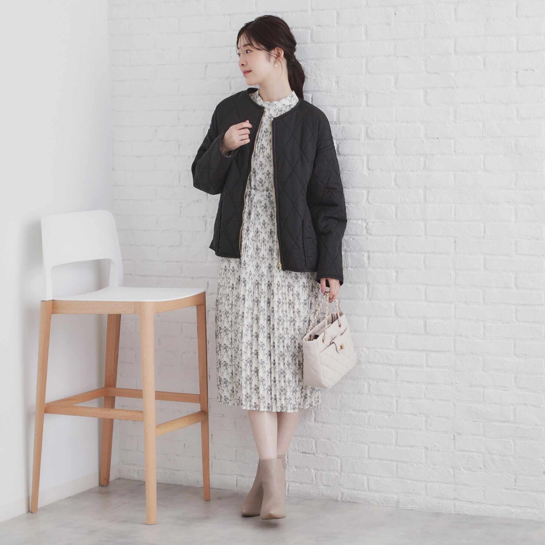 index「リバーシブル キルティングフェイクファーブルゾン【洗濯機洗い可】」|ブルゾン・スタジャン|