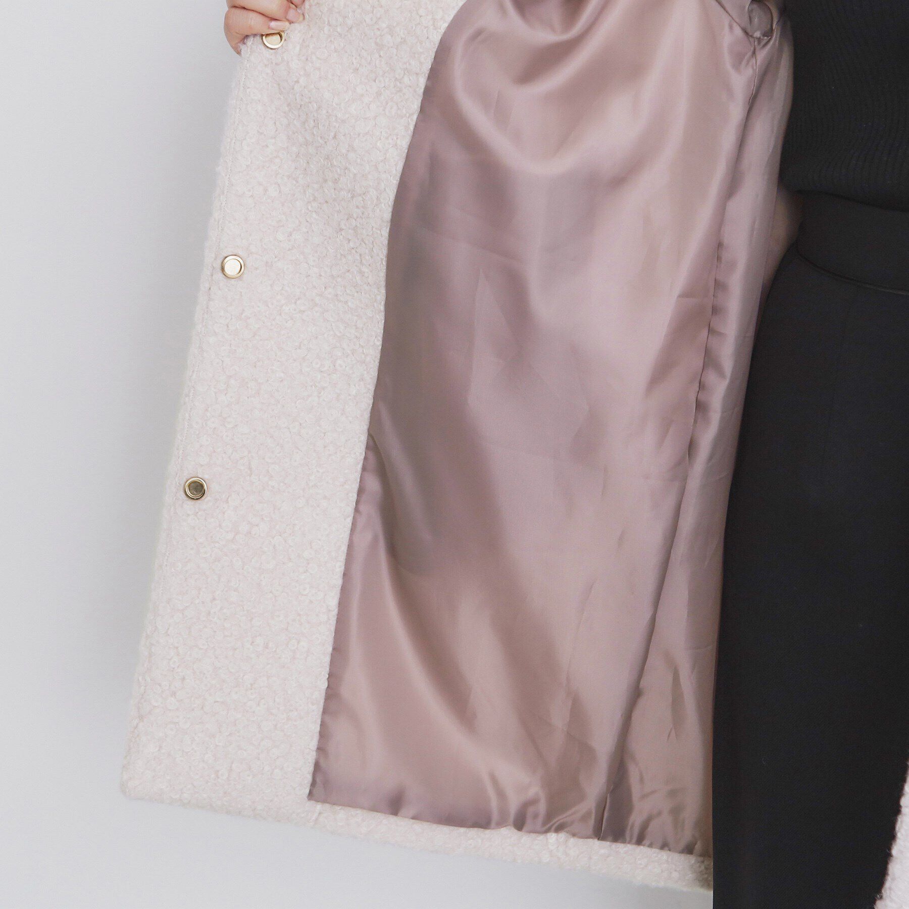 index「ブークレノーカラーミドルコート【洗える】」|ノーカラーコート|