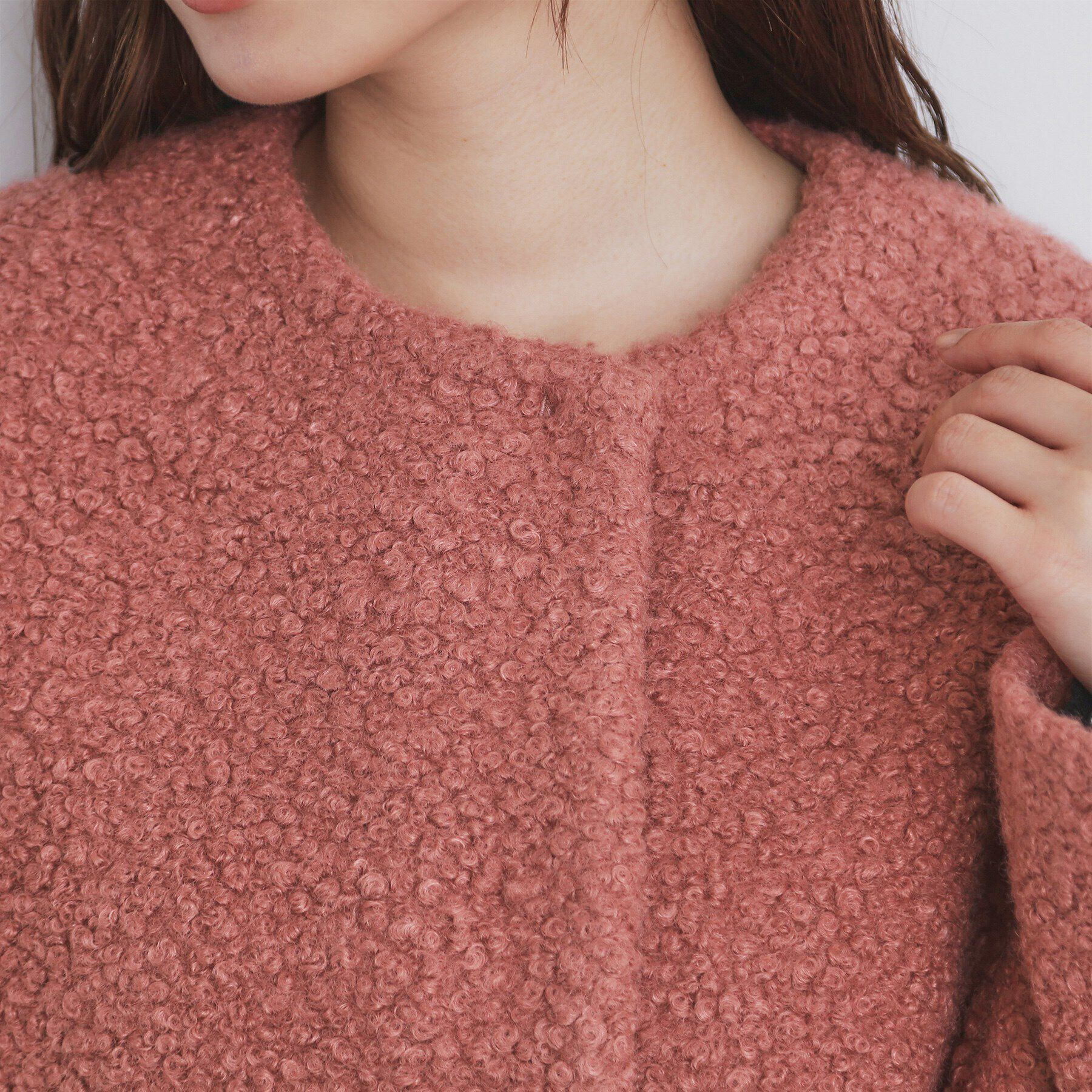 index「ブークレノーカラーミドルコート【洗える】」|ノーカラーコート|