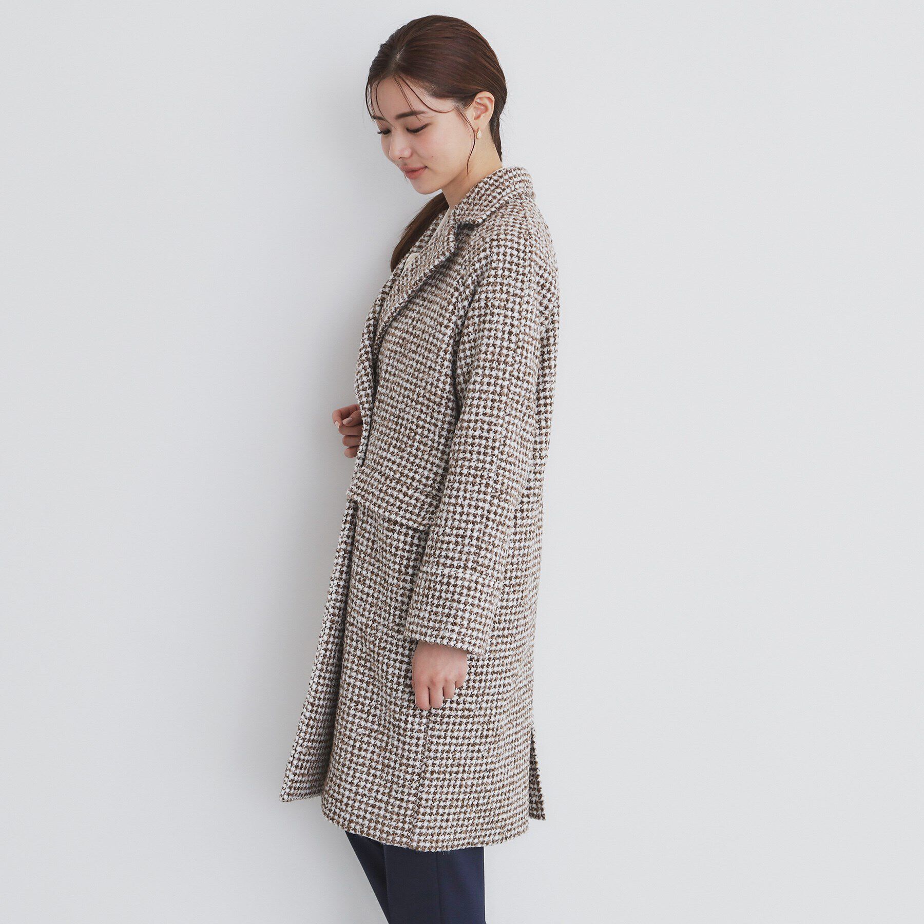 index「千鳥チェックチェスターコート【洗える】」|チェスターコート|