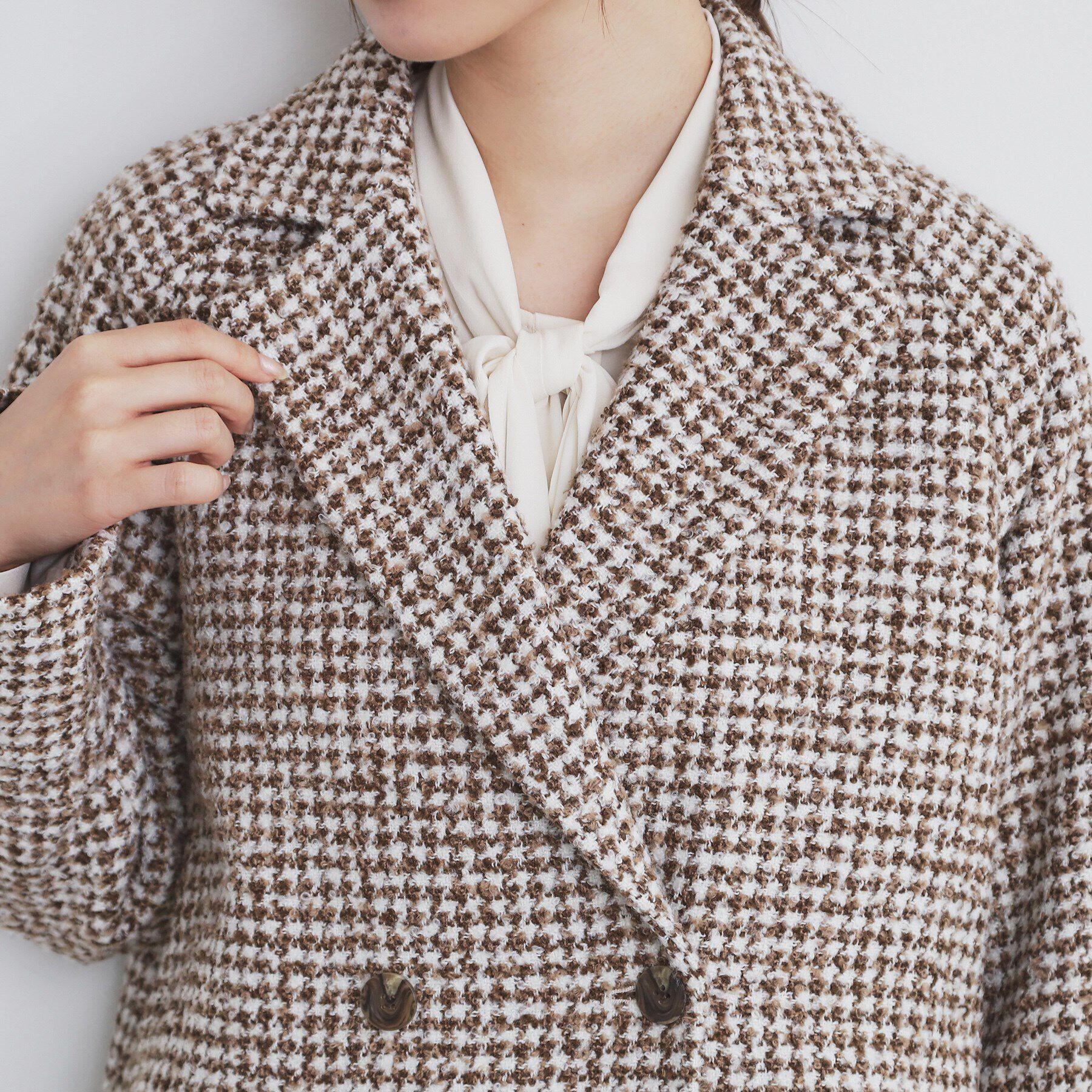 index「千鳥チェックチェスターコート【洗える】」|チェスターコート|