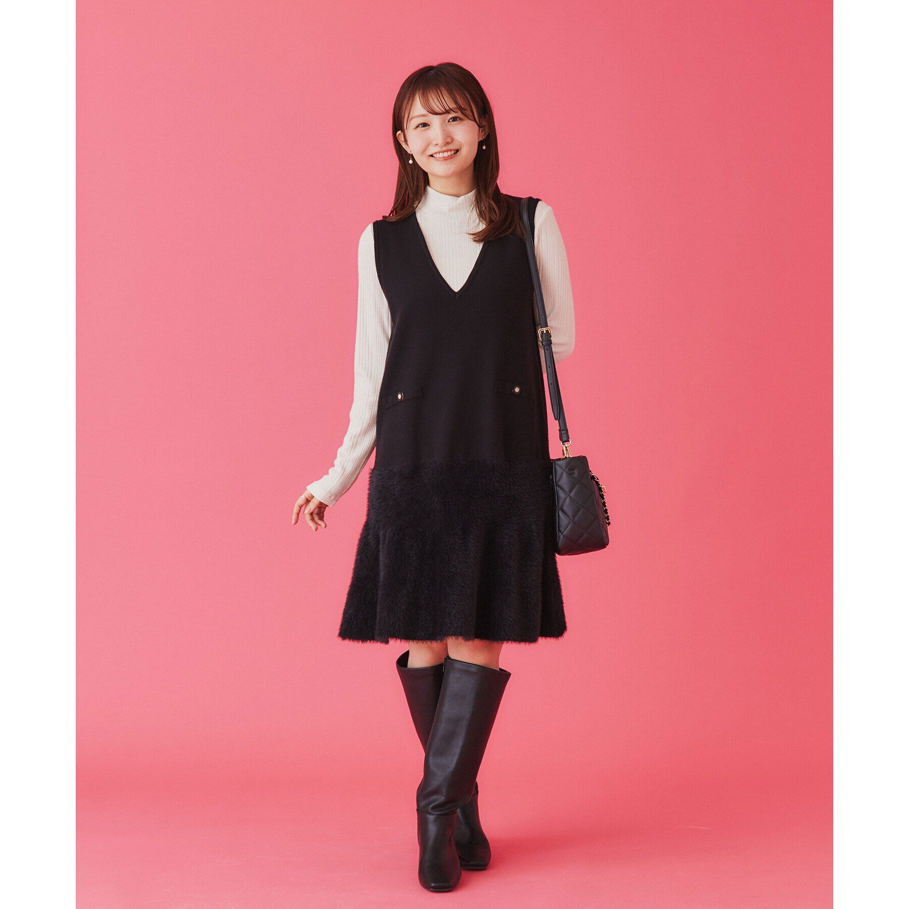 index「《6color/S-LLsize》ラメリブハイネックトップス【洗濯機洗い可/吸湿発熱】」|Tシャツ・カットソー|