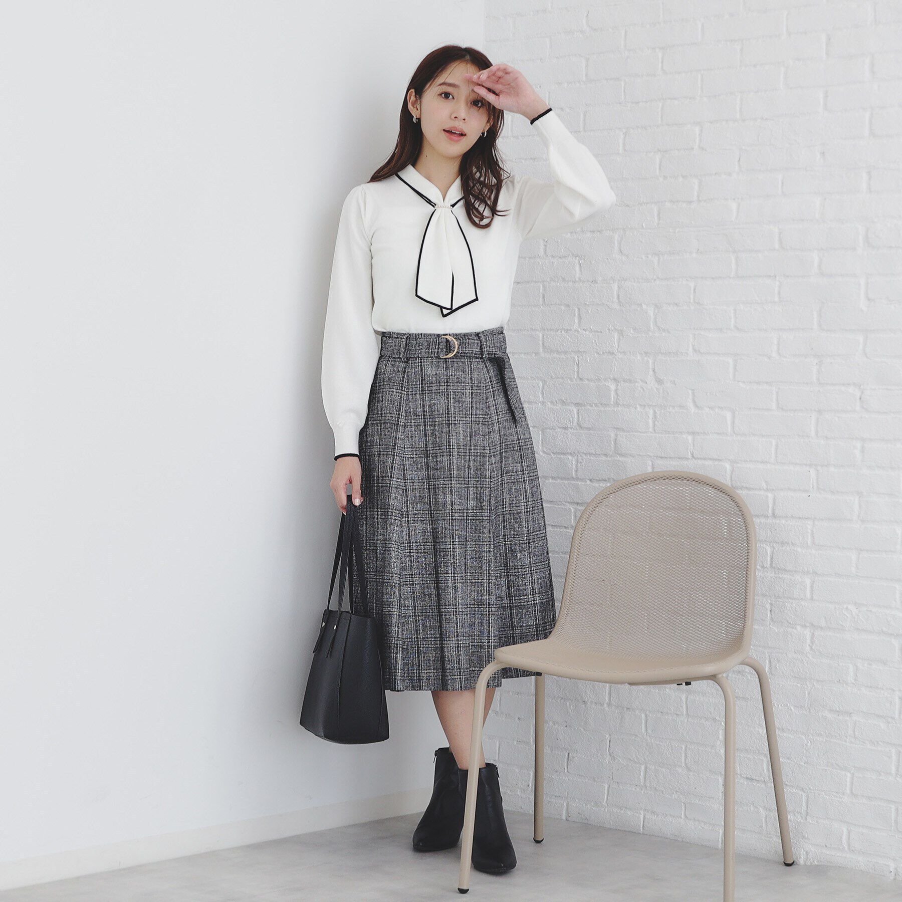 index「《8color/XS-LLsize》パール調パーツ付き ボウタイニット【洗濯機可】」|ニット・セーター|