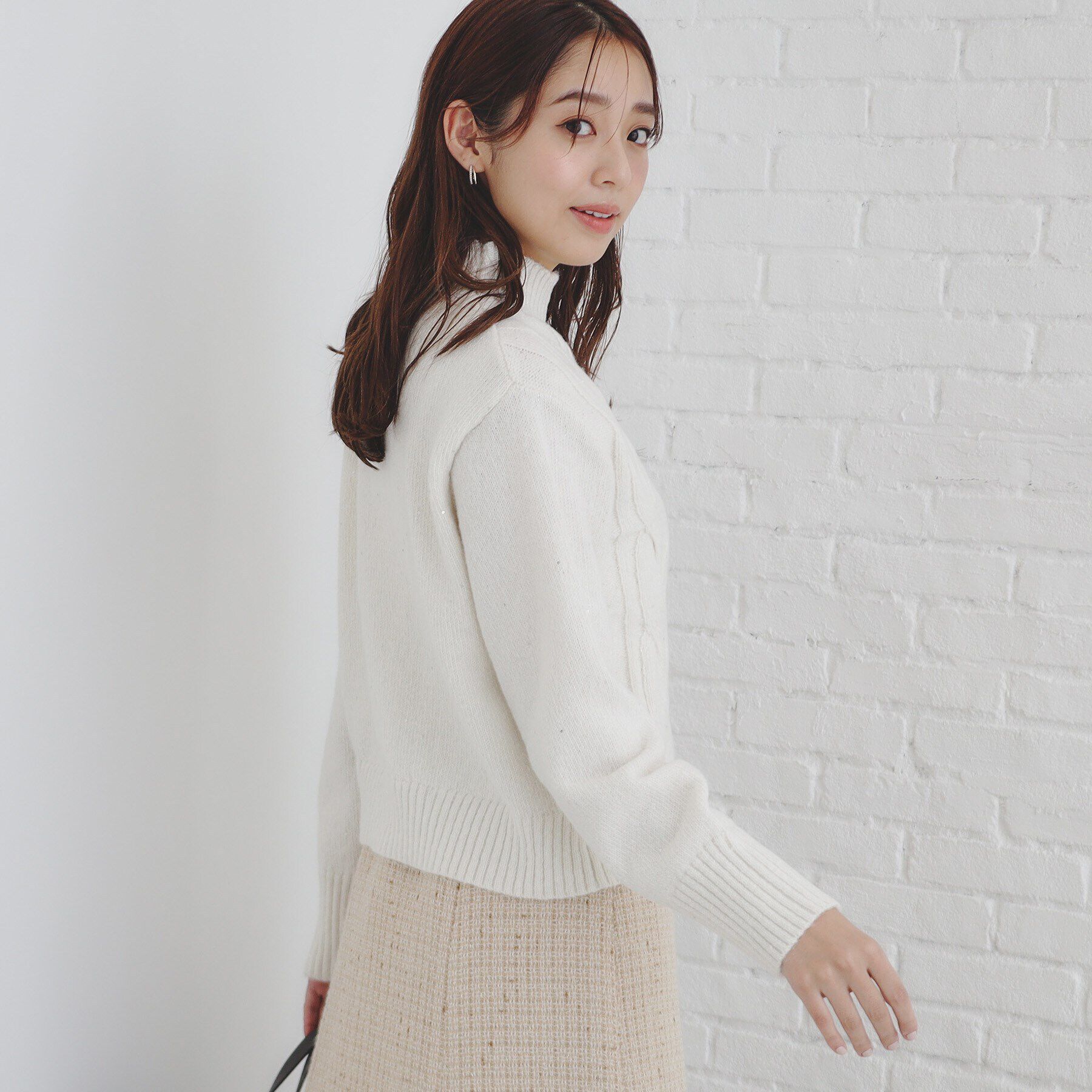 index「《美人百花掲載》スパンコールケーブルニット【洗濯機洗い可】」|ニット・セーター|