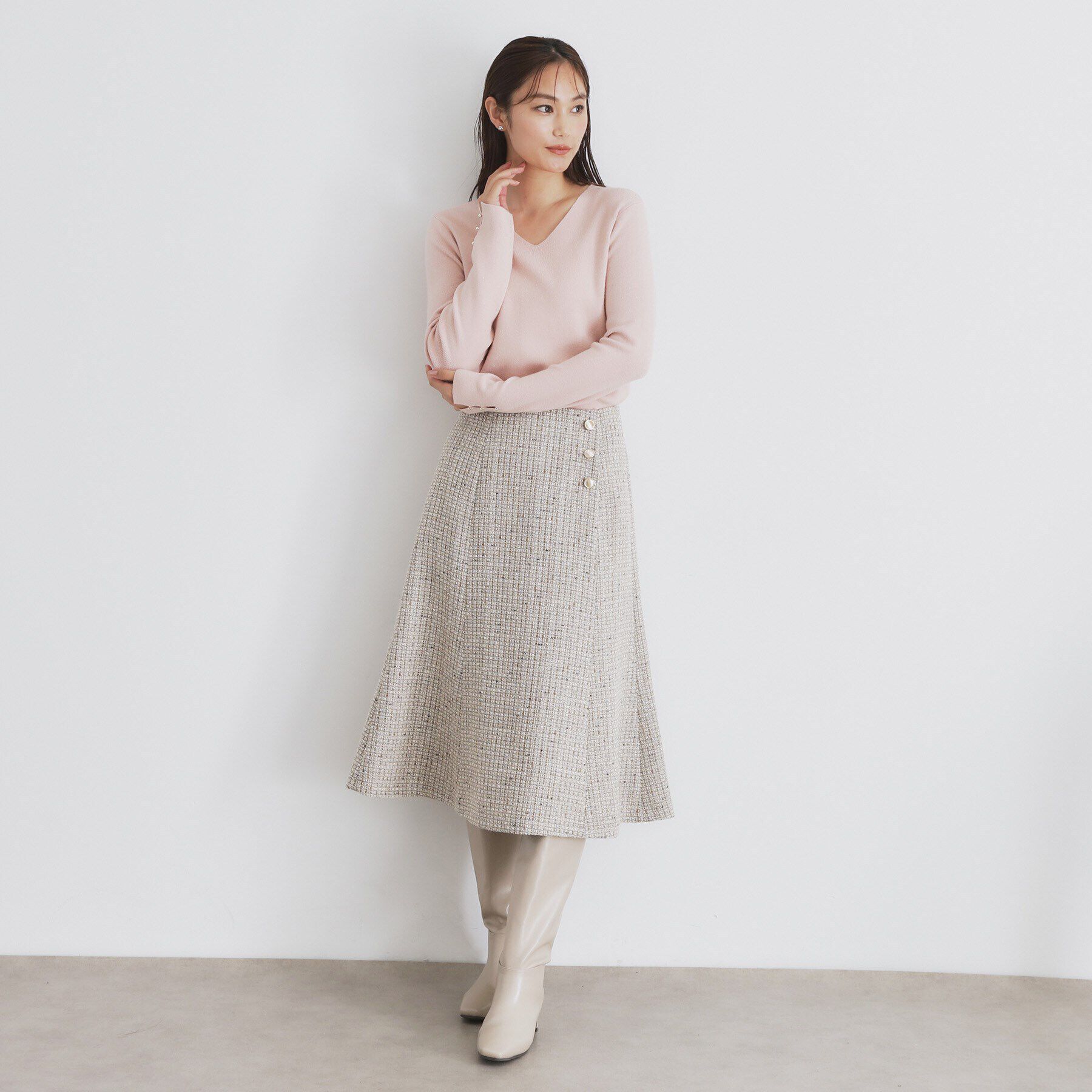 index「《6color/S-LLsize》ラメ混Vネックニット【洗濯機洗い可】」|ニット・セーター|