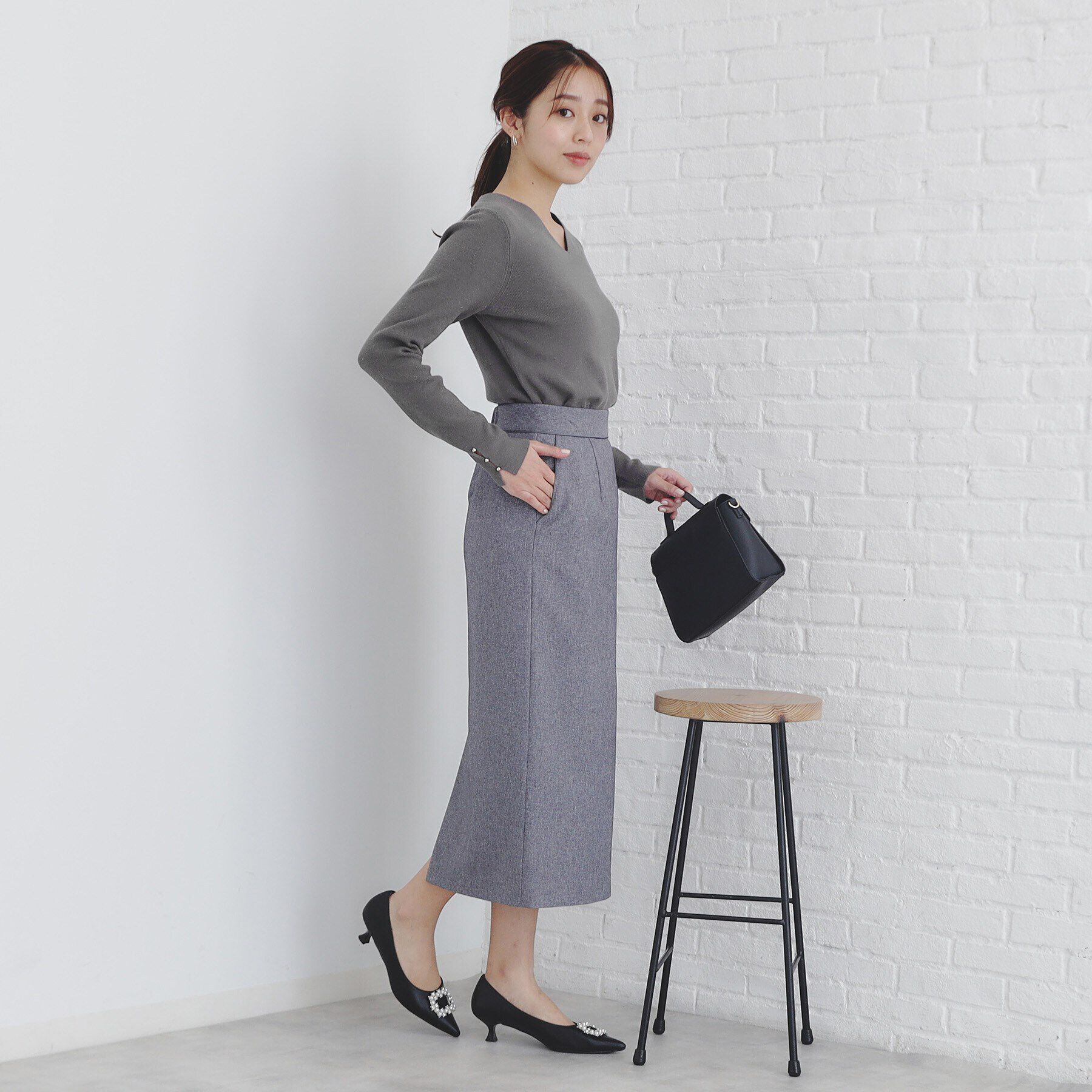 index「《6color/S-LLsize》ラメ混Vネックニット【洗濯機洗い可】」|ニット・セーター|