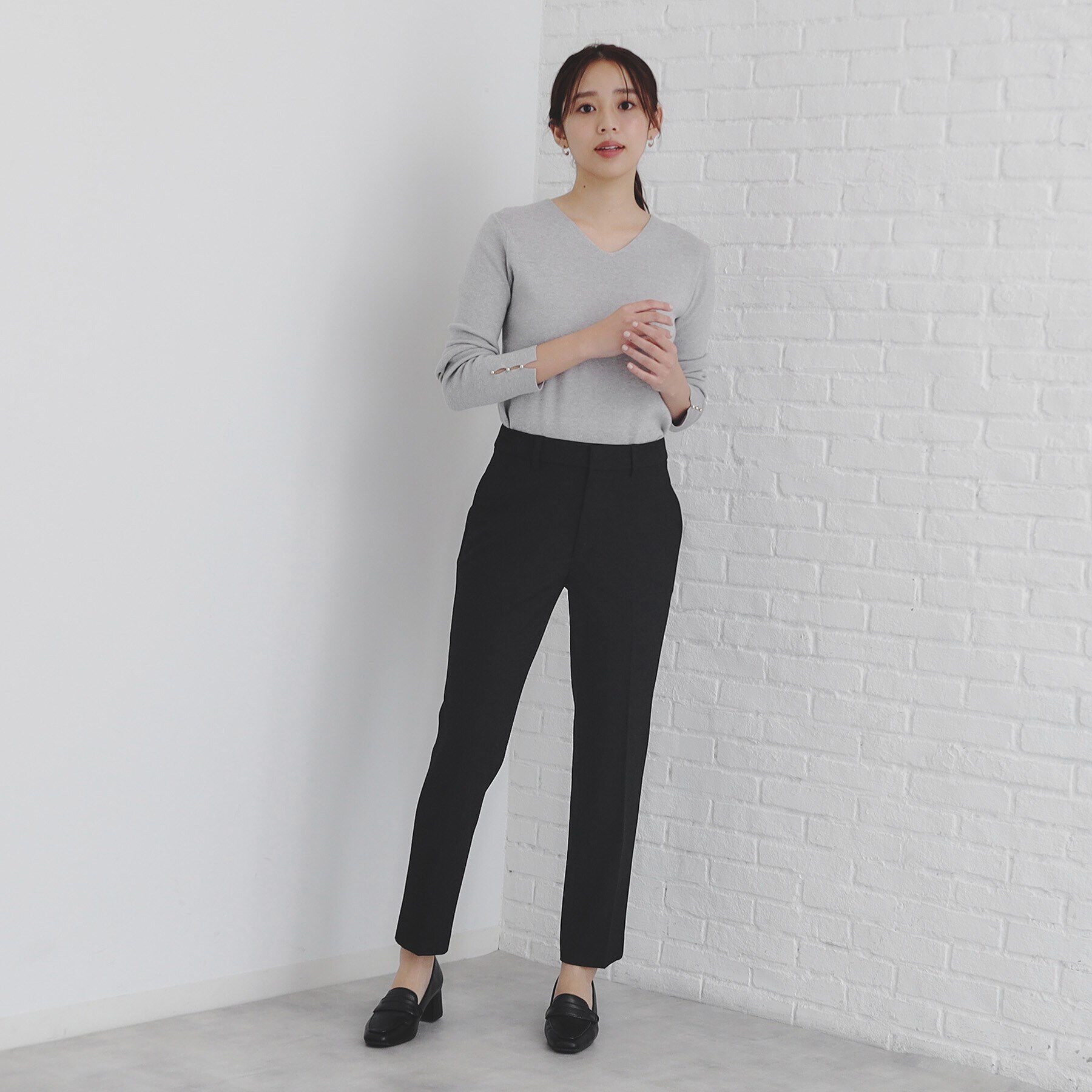 index「《6color/S-LLsize》ラメ混Vネックニット【洗濯機洗い可】」|ニット・セーター|