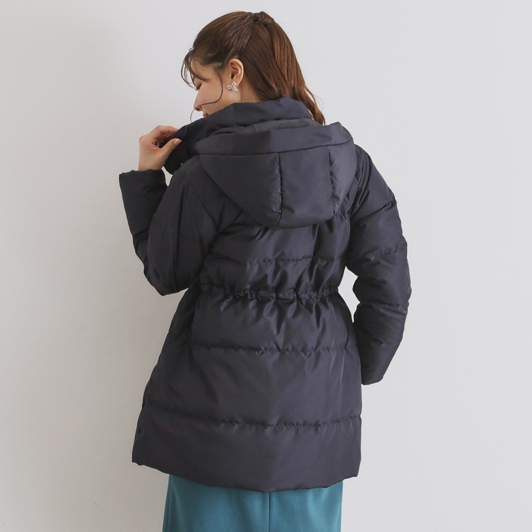 index「《XS-LLsize》河田ダウン ドロストミドルコート【洗濯機洗い可/撥水/静電気防止裏地】」|ダウン|