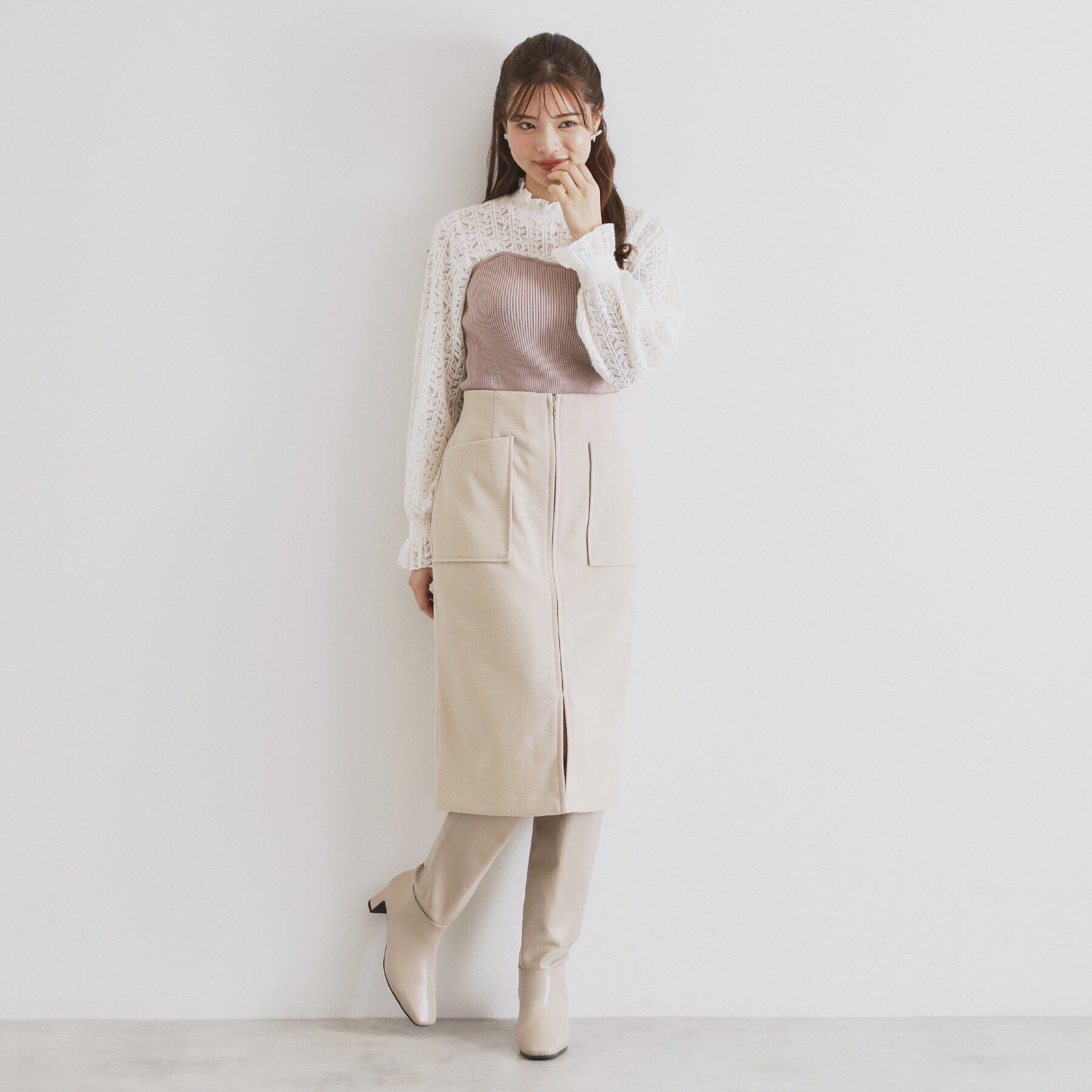 index「レースビスチェドッキングニット【洗える】」|Tシャツ・カットソー|