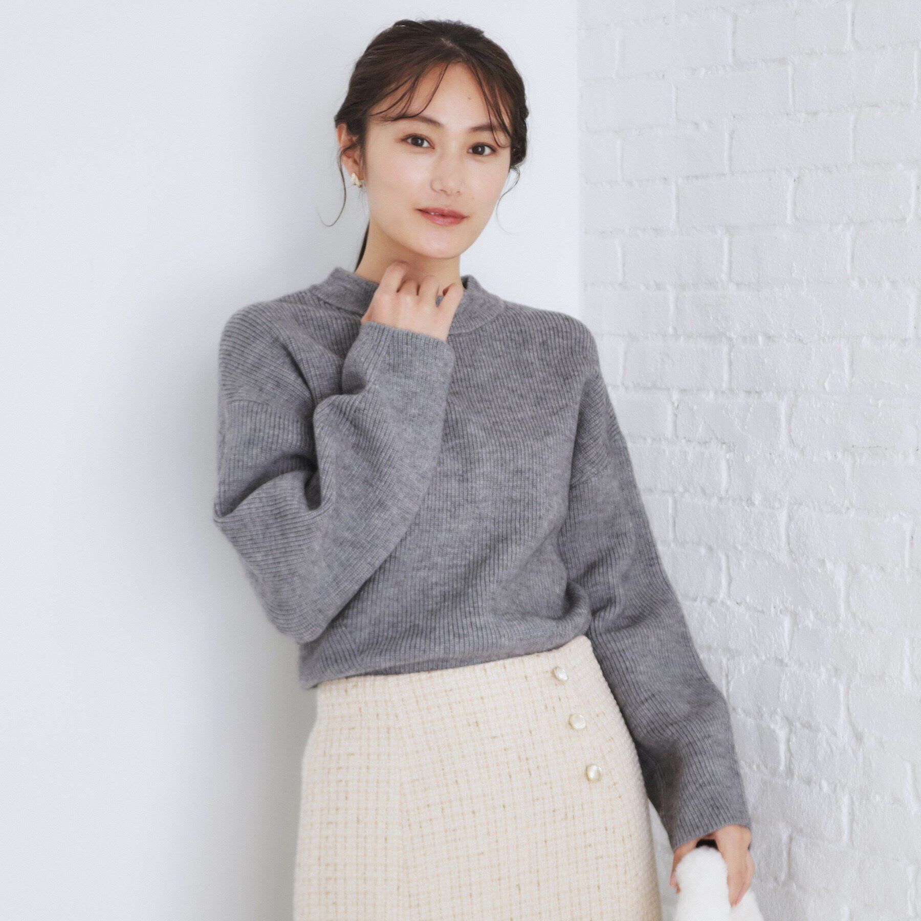 index「《6color/S-LLsize》片畦ハイネックニット【洗濯機洗い可】」|ニット・セーター|