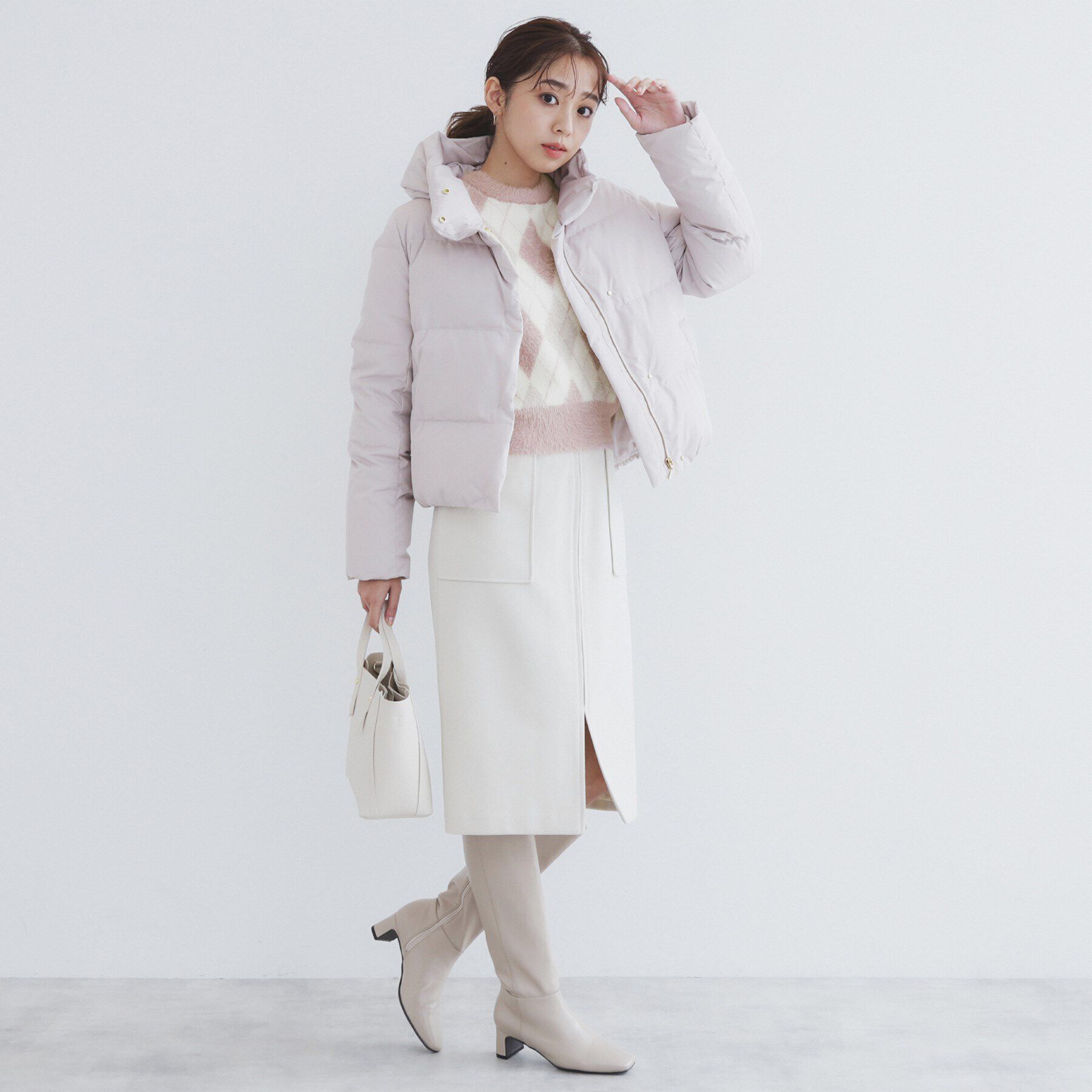 index「アーガイルチェックフェザーニット【洗濯機洗い可】」|ニット・セーター|