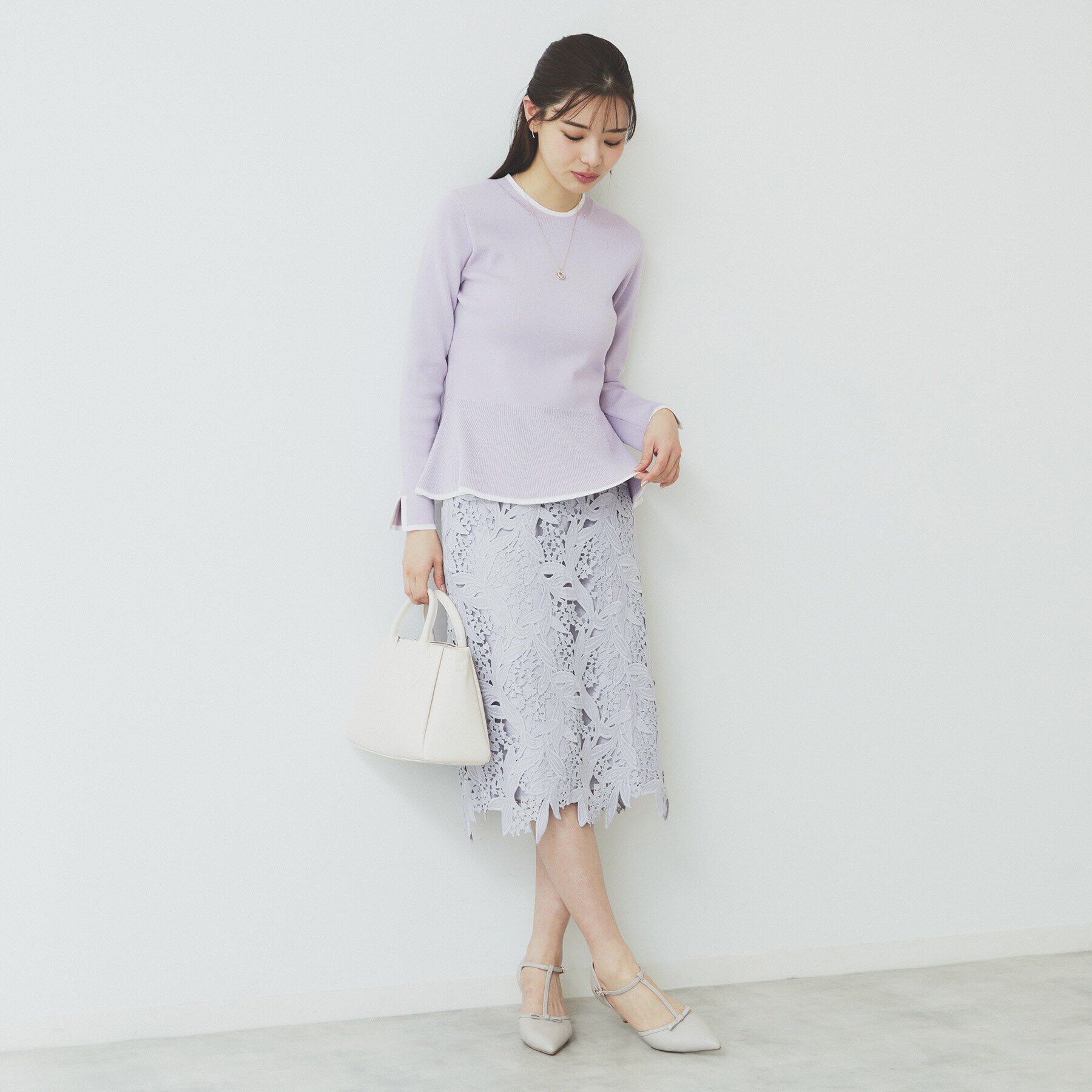 index「バイカラーペプラムニット【洗濯機洗い可】」|ニット・セーター|