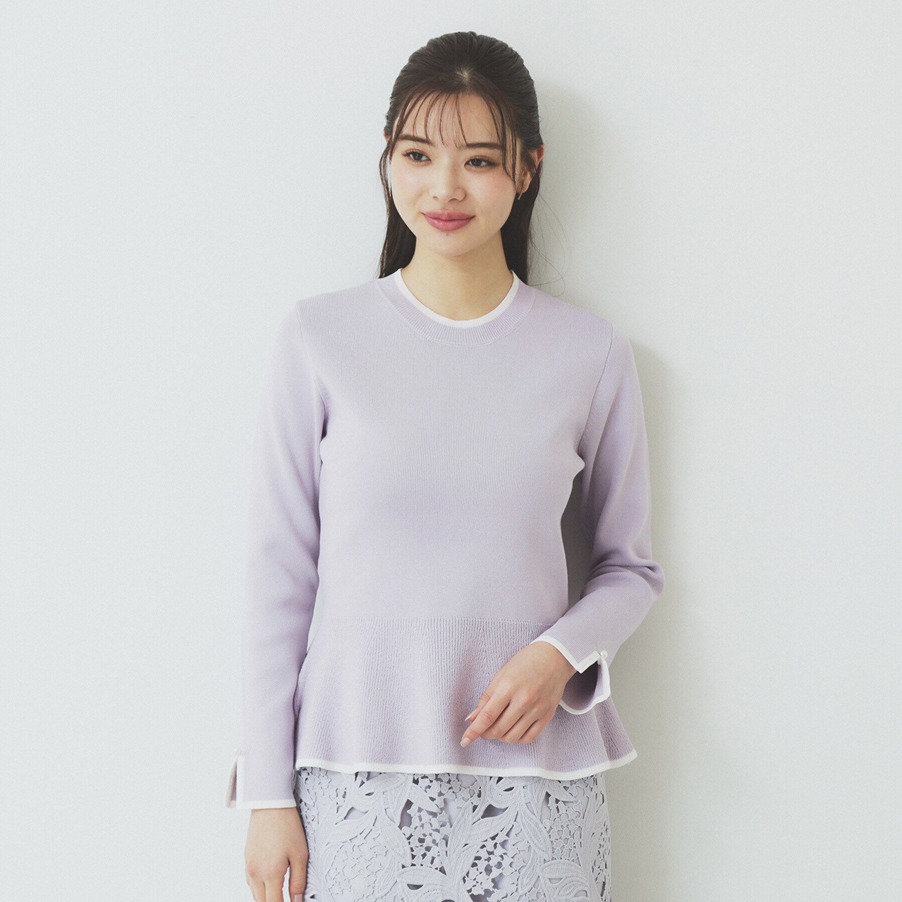 index「バイカラーペプラムニット【洗濯機洗い可】」|ニット・セーター|