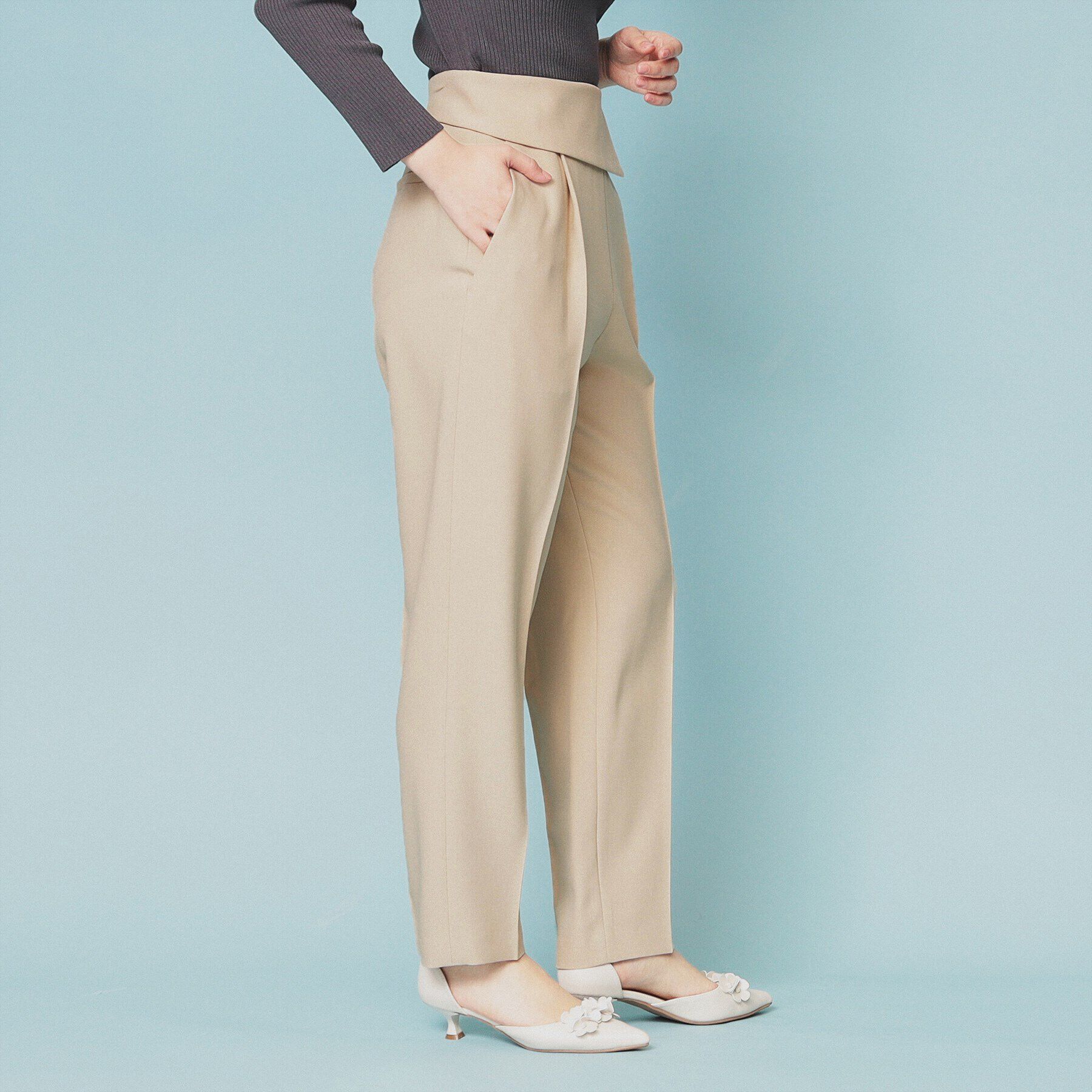 index「ウエスト折り返しテーパードパンツ【洗濯機洗い可/防シワ】」|その他|