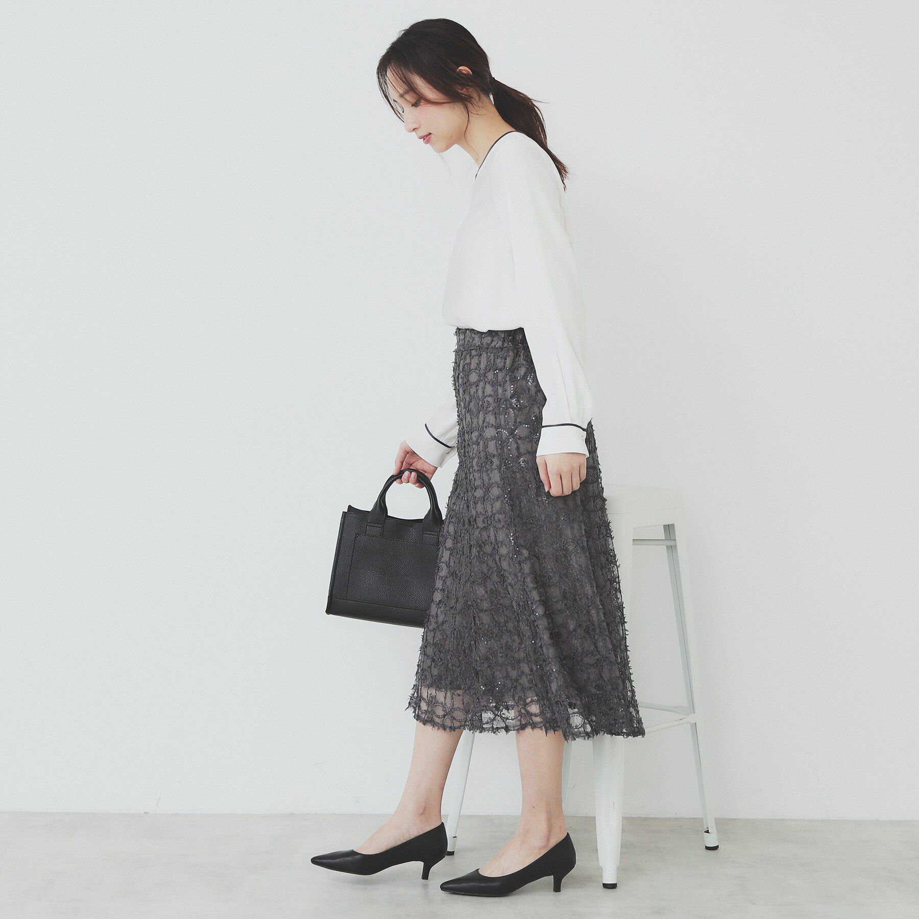 index「バイカラーパイピングブラウス【洗濯機洗い可】」|シャツ・ブラウス|