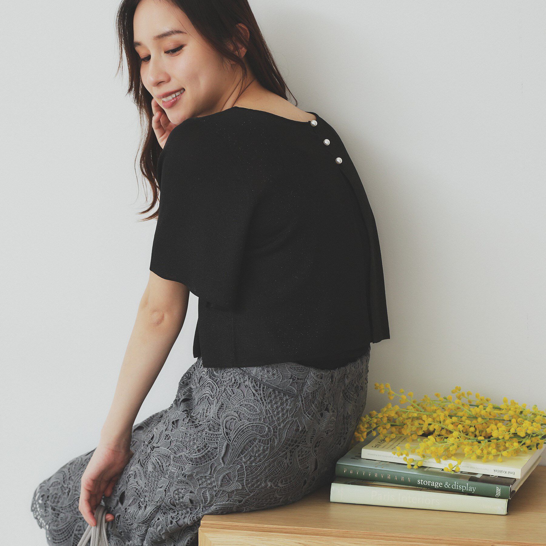 index「シャイニーショートボレロ/前後2WAY【洗濯機洗い可/抗ピル】」|カーディガン|