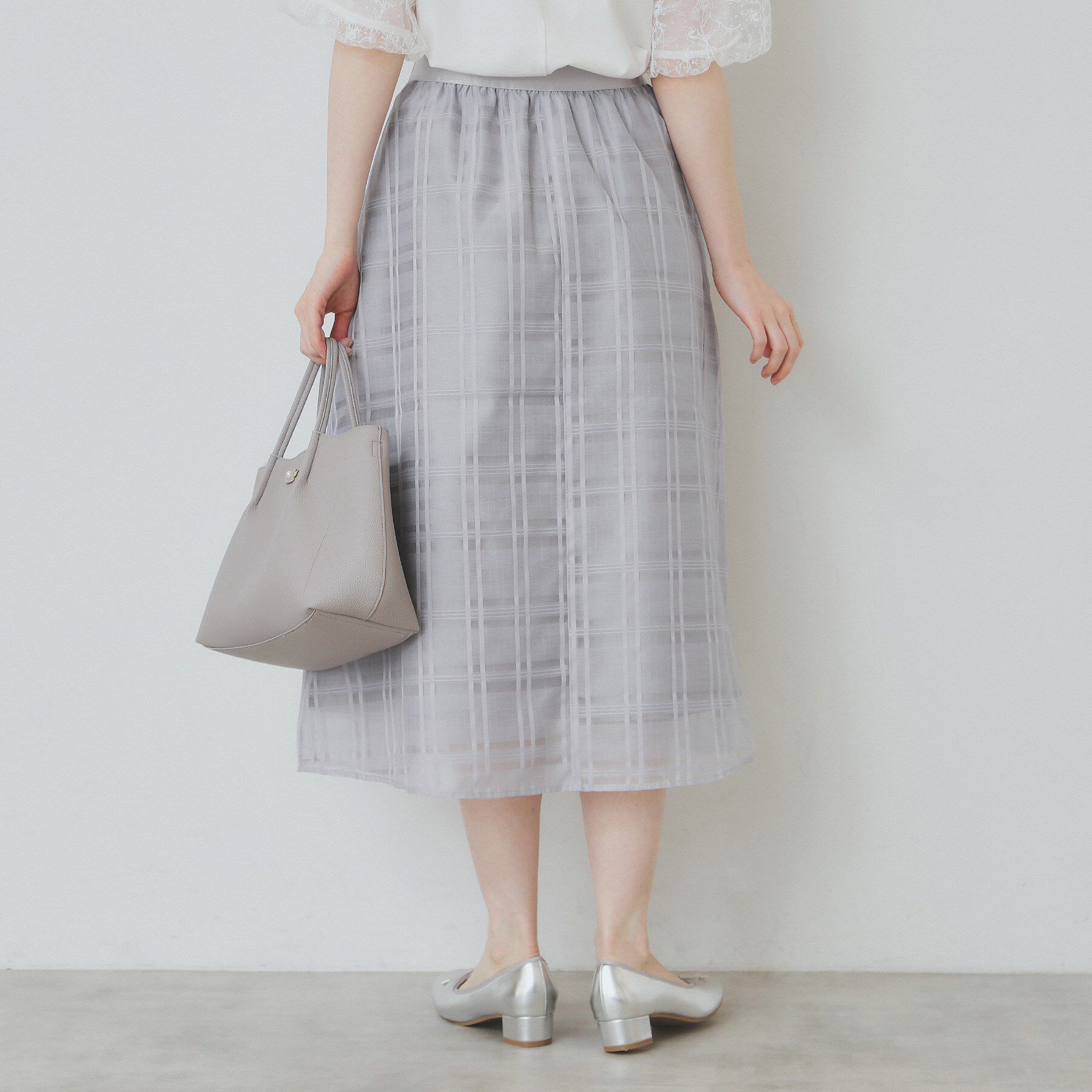 index「シアーチェックタックフレアスカート【洗濯機洗い可/イージーアイロン】」|スカート|