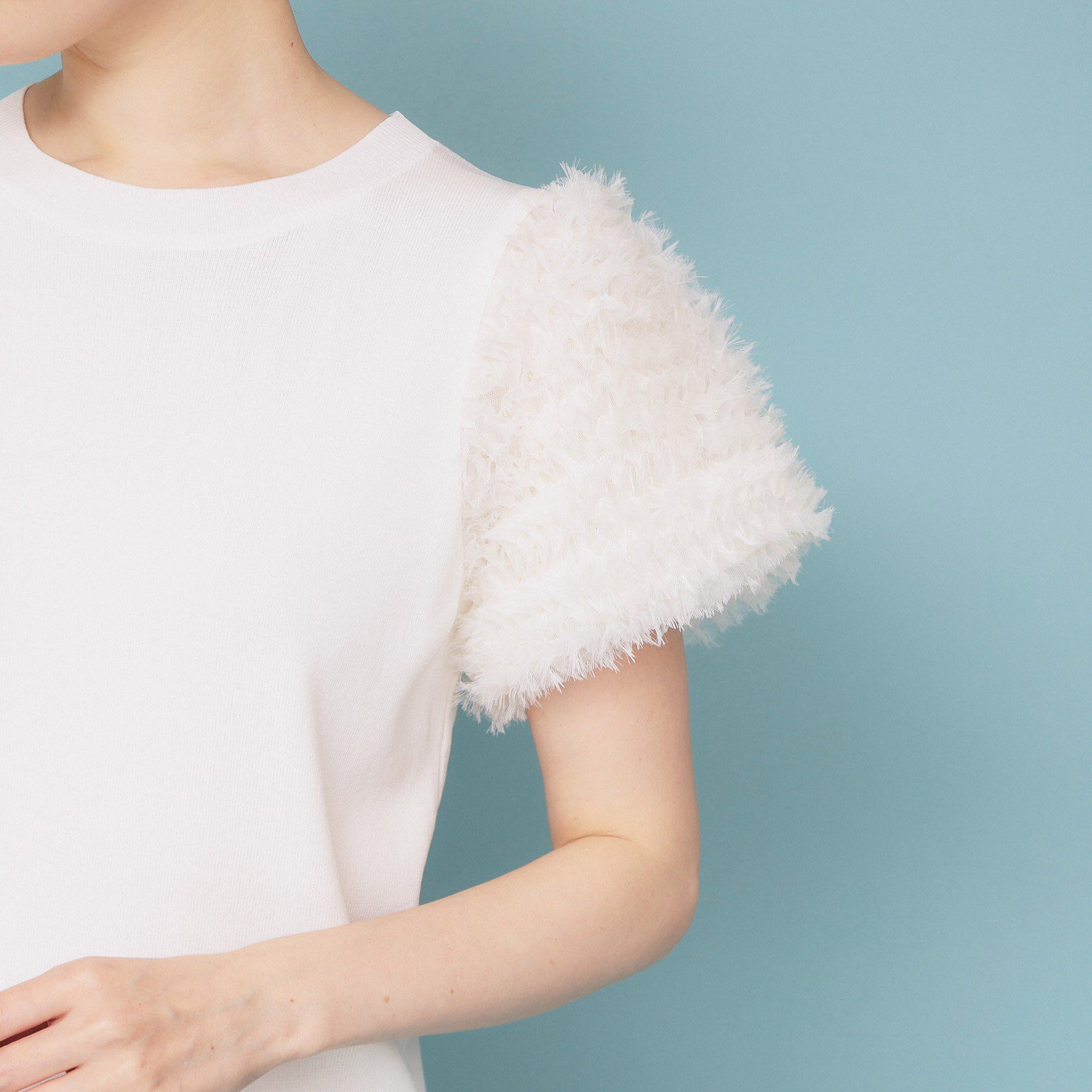 index「シフォンチュールスリーブニット【洗える】」|ニット・セーター|