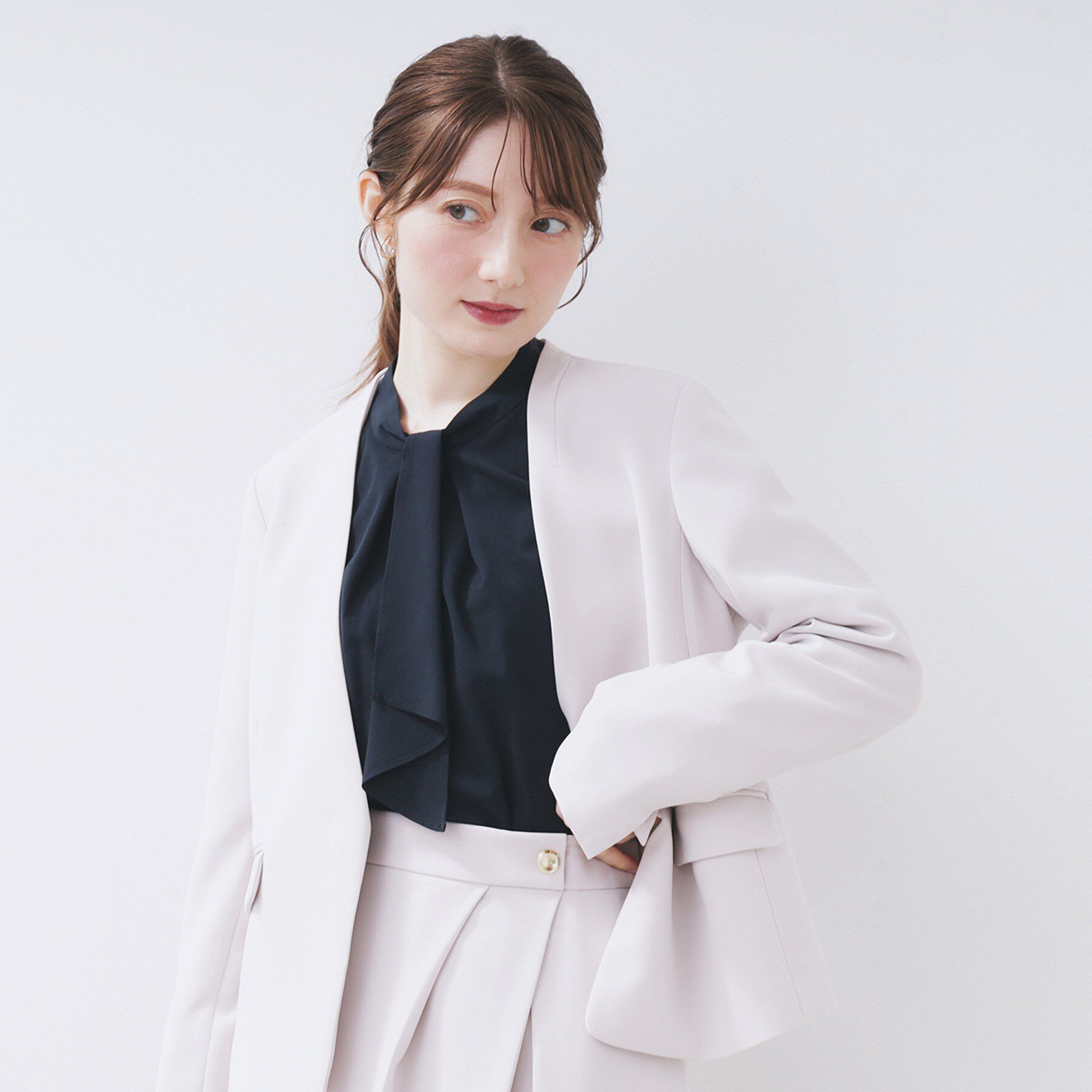 index「ボウタイタックブラウス【洗濯機OK/防シワ】《XS～3L》」|シャツ・ブラウス|