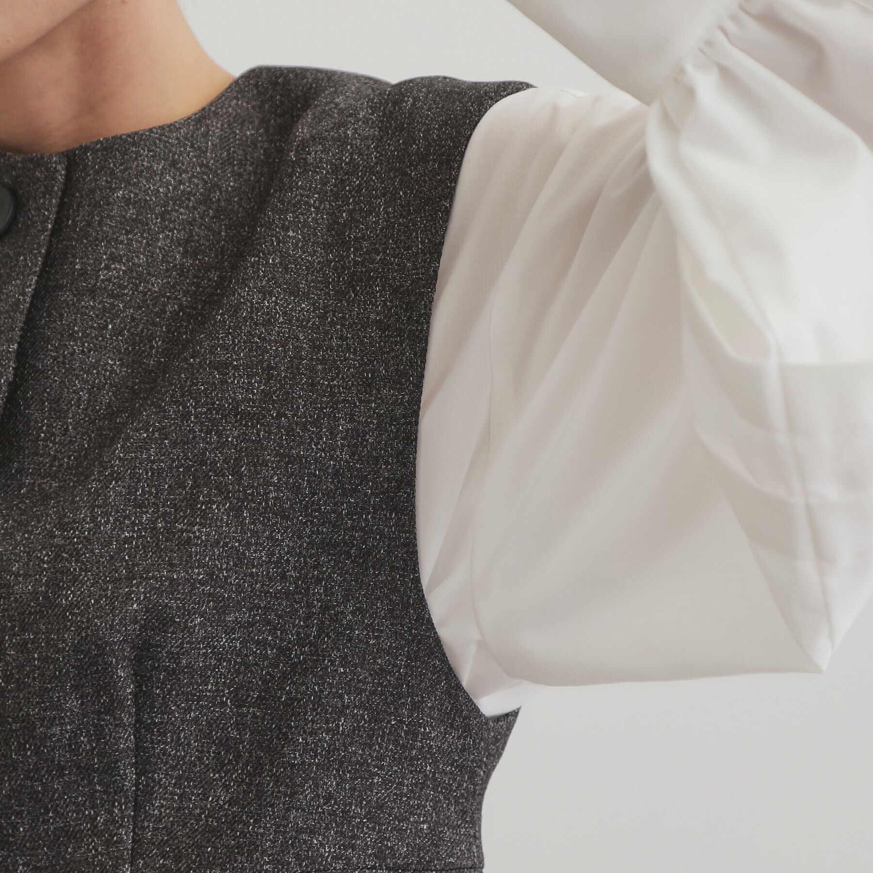 OPAQUE.CLIP「ウールライクペプラムジレ【洗濯機洗い可】」|ベスト・ジレ|