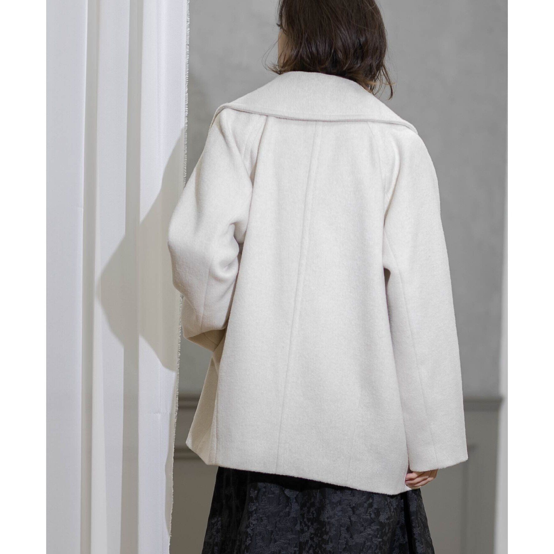 OPAQUE.CLIP「《S-LLsize》ウールカシミヤブレンド ミドルピーコート」|ピーコート|