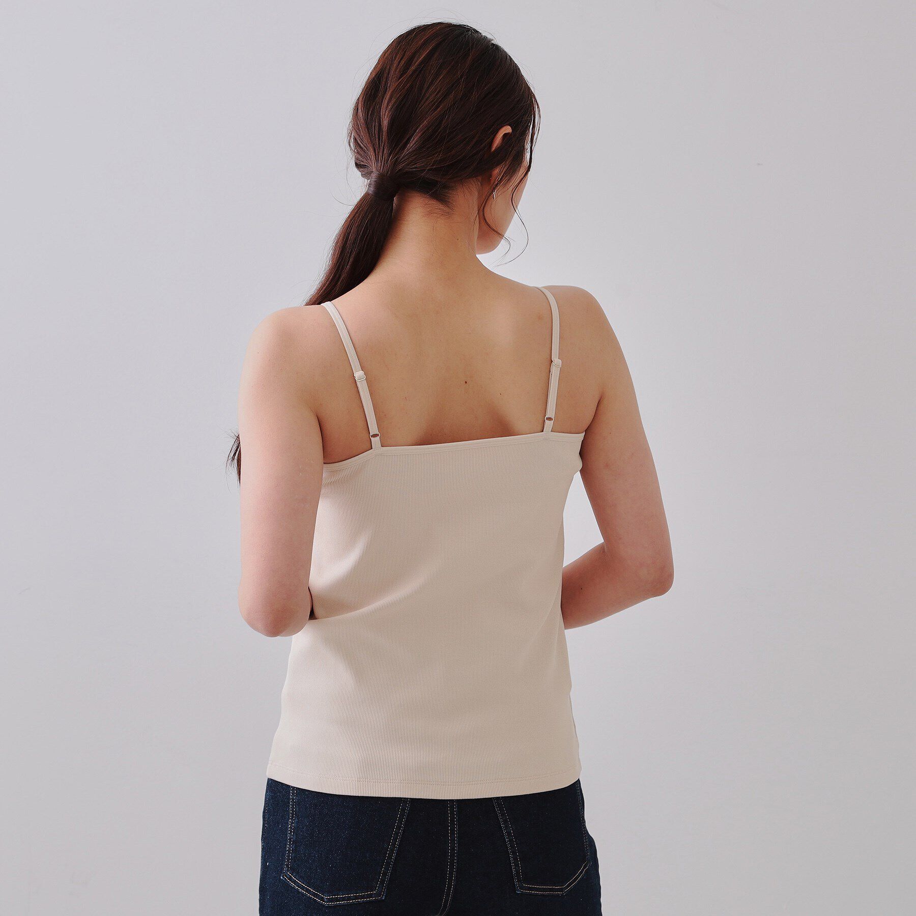 OPAQUE.CLIP「コットンリブキャミソール【洗濯機洗い可】」|キャミソール|