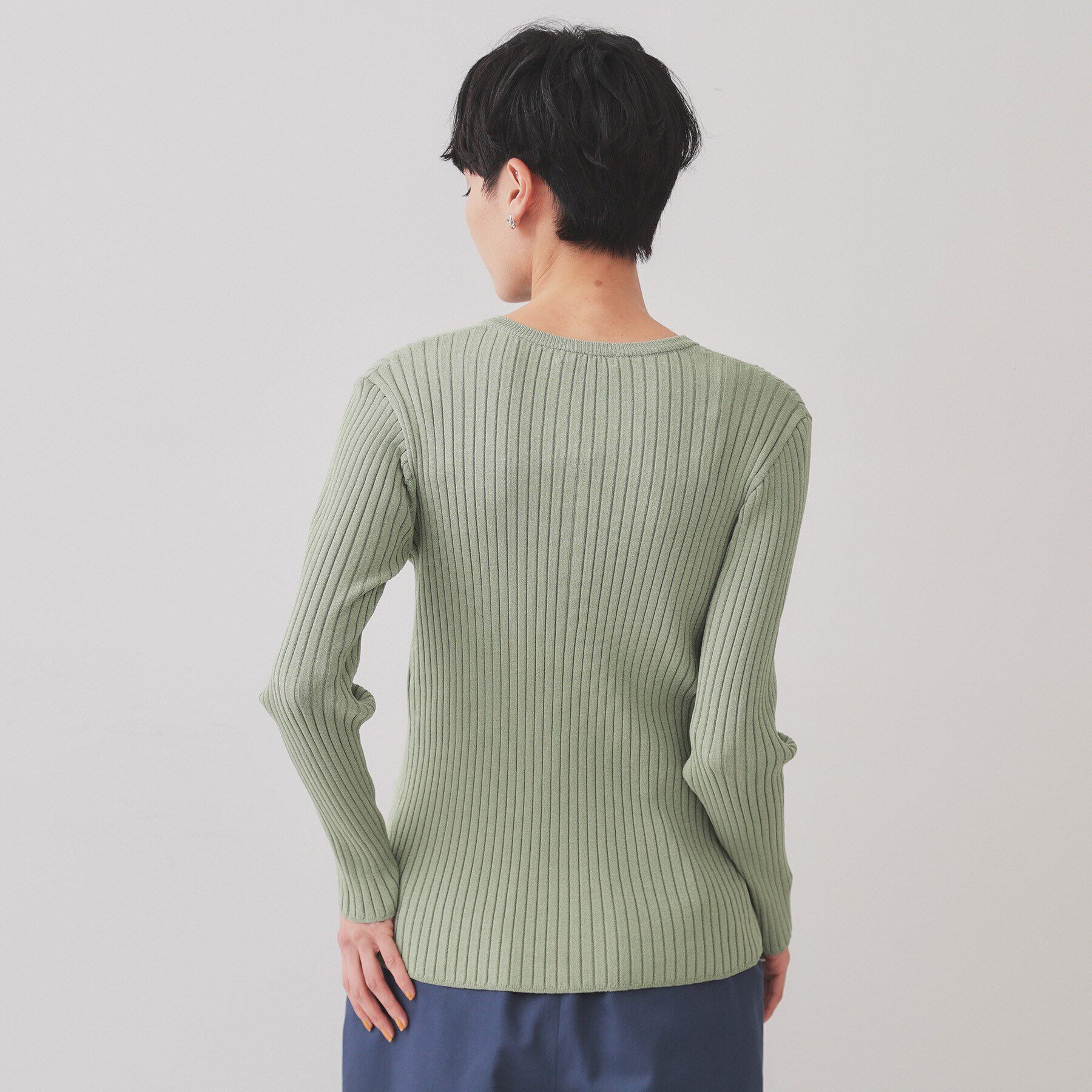 OPAQUE.CLIP「ヘンリーネックリブニット【洗濯機洗い可】」|ニット・セーター|