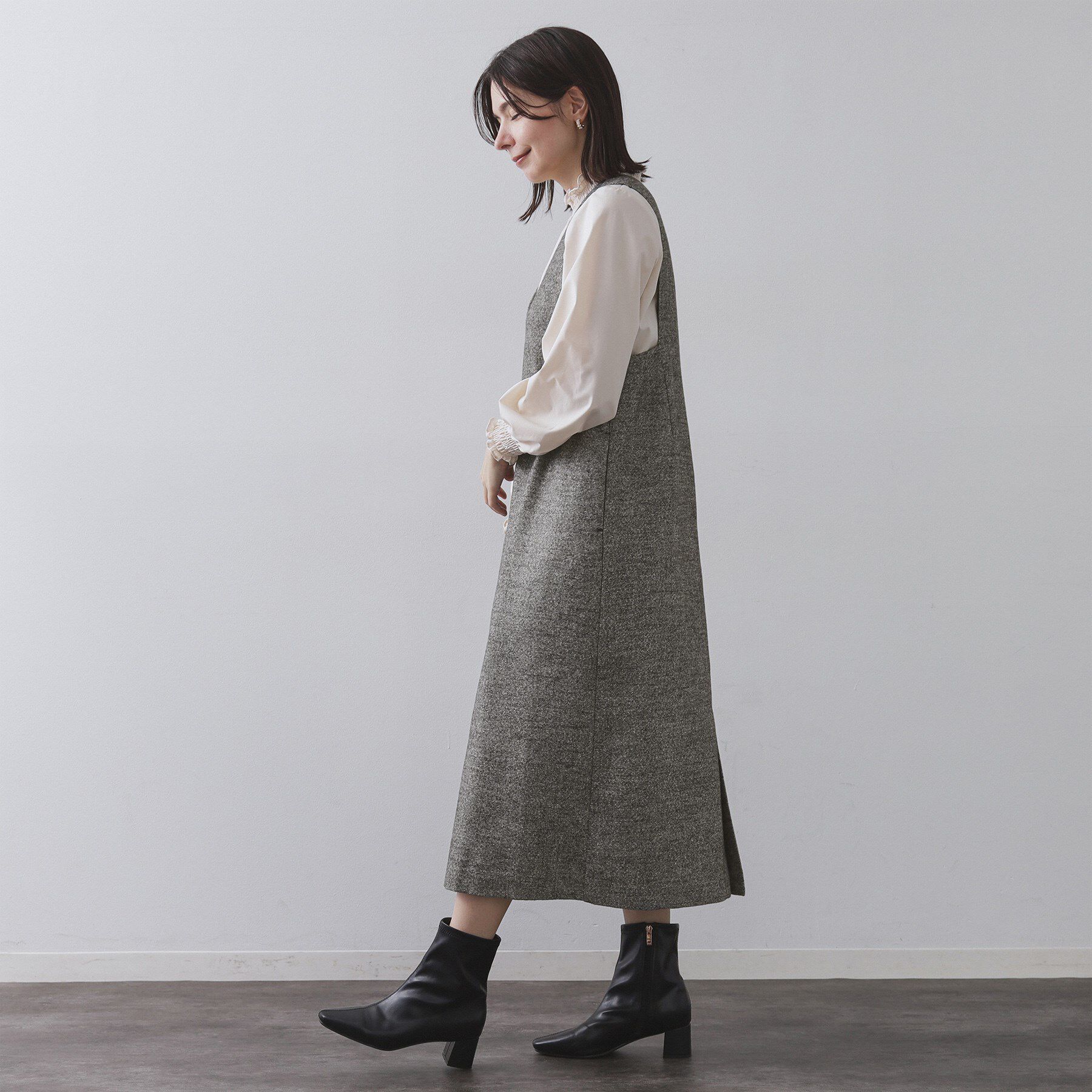 OPAQUE.CLIP「ラメツイードジャンスカ【洗濯機OK】」|ワンピース|