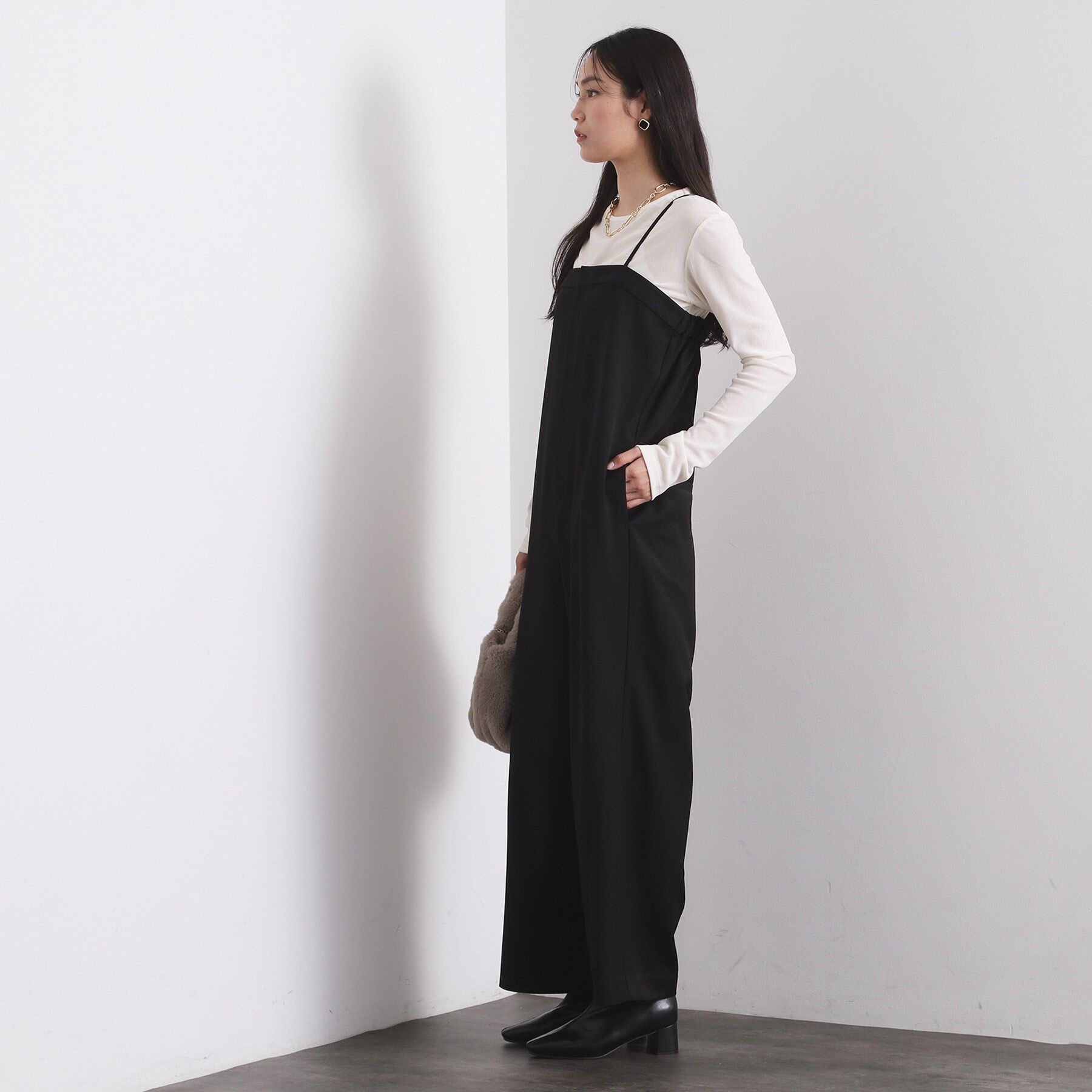 OPAQUE.CLIP「ベアサロペット【洗濯機OK】」|オールインワン|