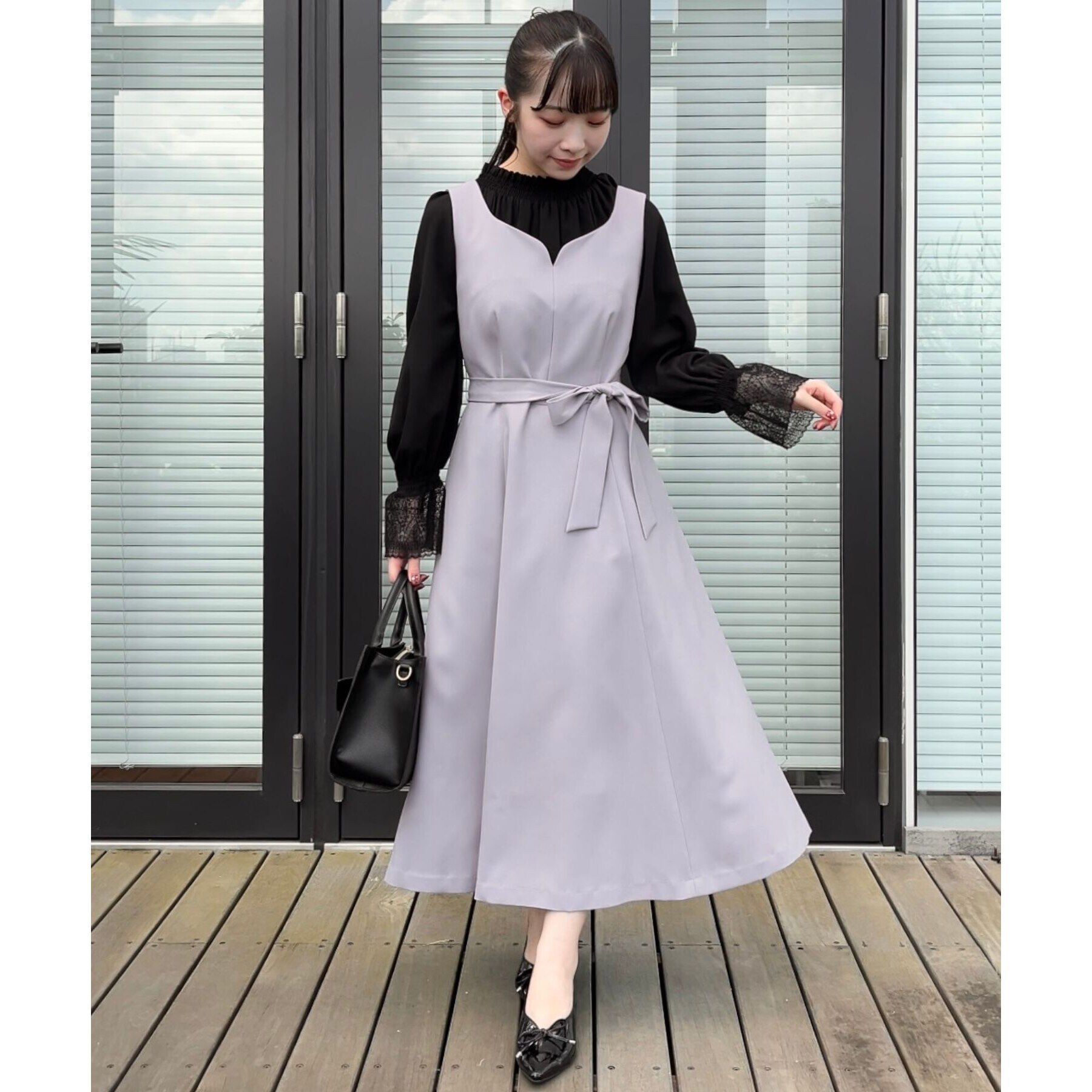 Couture broach「【美シルエット・ほろ甘ジャンスカ】フィット＆フレアージャンスカ」|ワンピース|