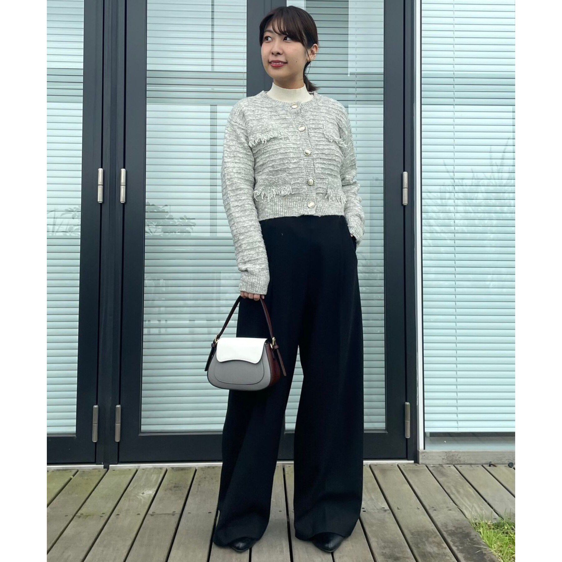 Couture broach「【上品な着こなしが叶う】ツイード風ニットジャケットカーディガン」|カーディガン|