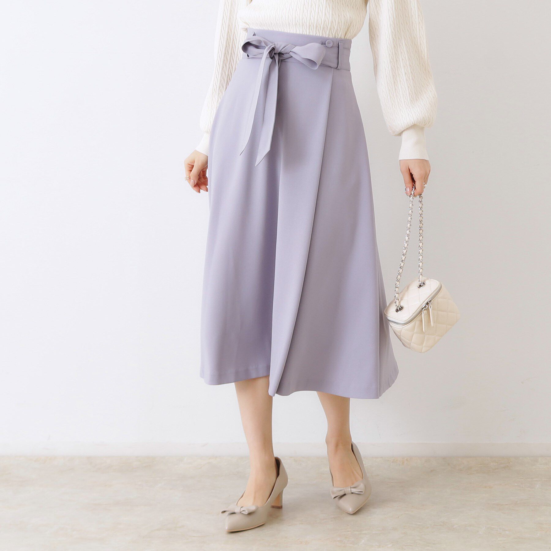 Couture broach「【きれいめ・美脚効果・通勤】ネオシャンブルラップ風スカート」|スカート|
