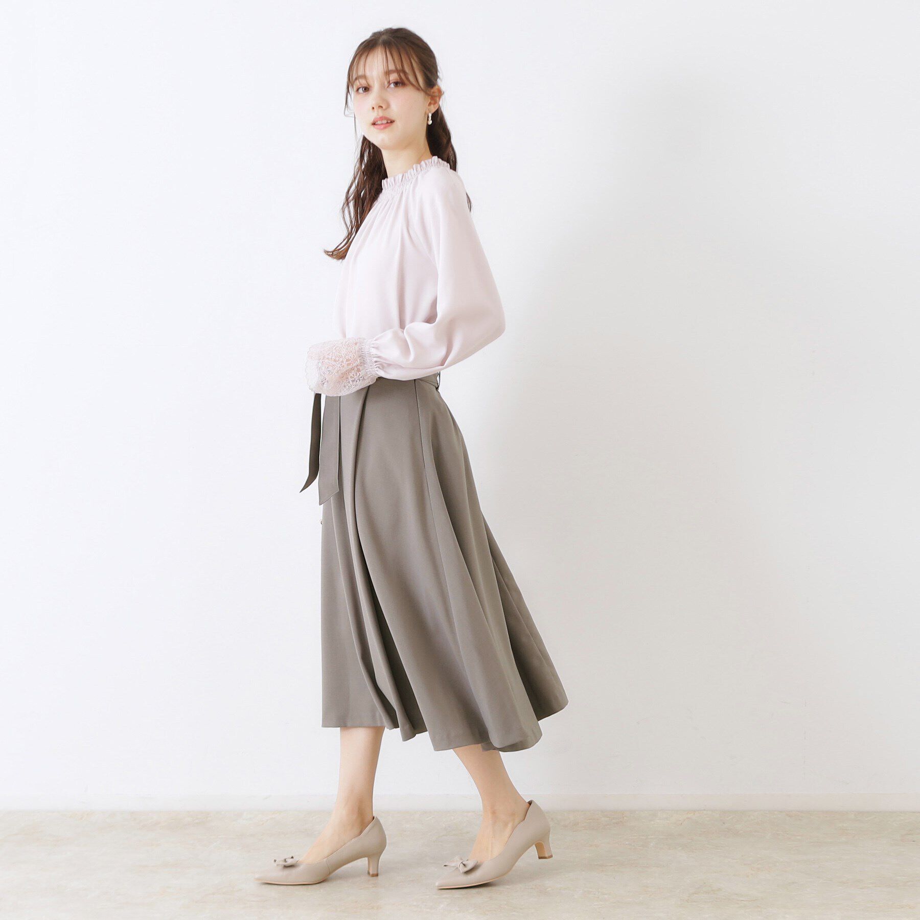 Couture broach「【きれいめ・美脚効果・通勤】ネオシャンブルラップ風スカート」|スカート|
