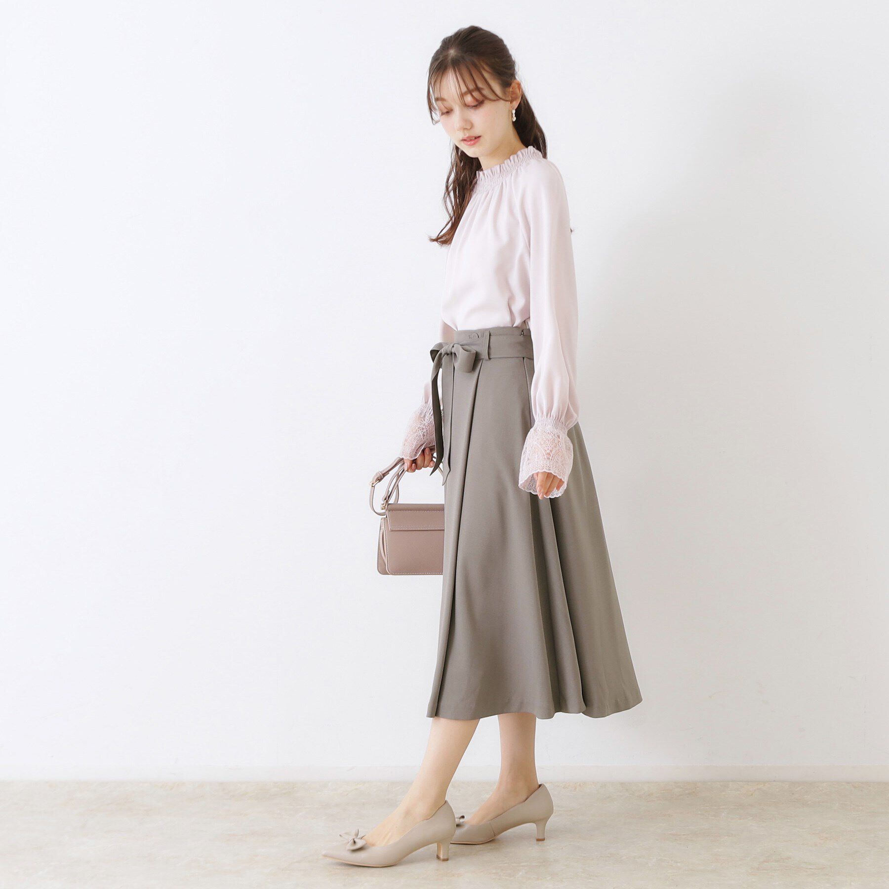 Couture broach「【きれいめ・美脚効果・通勤】ネオシャンブルラップ風スカート」|スカート|