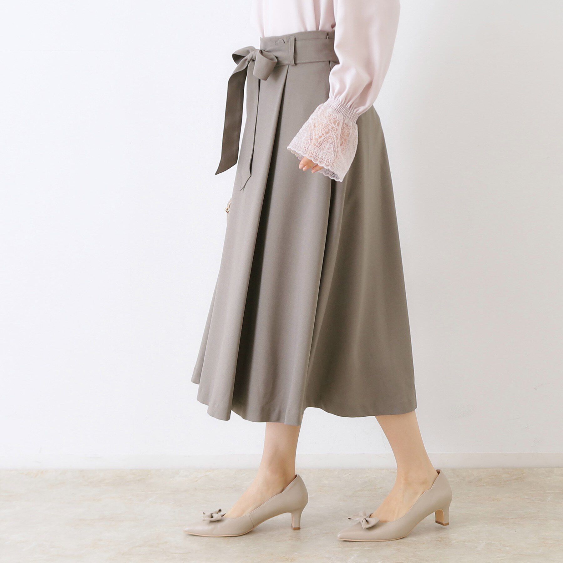Couture broach「【きれいめ・美脚効果・通勤】ネオシャンブルラップ風スカート」|スカート|