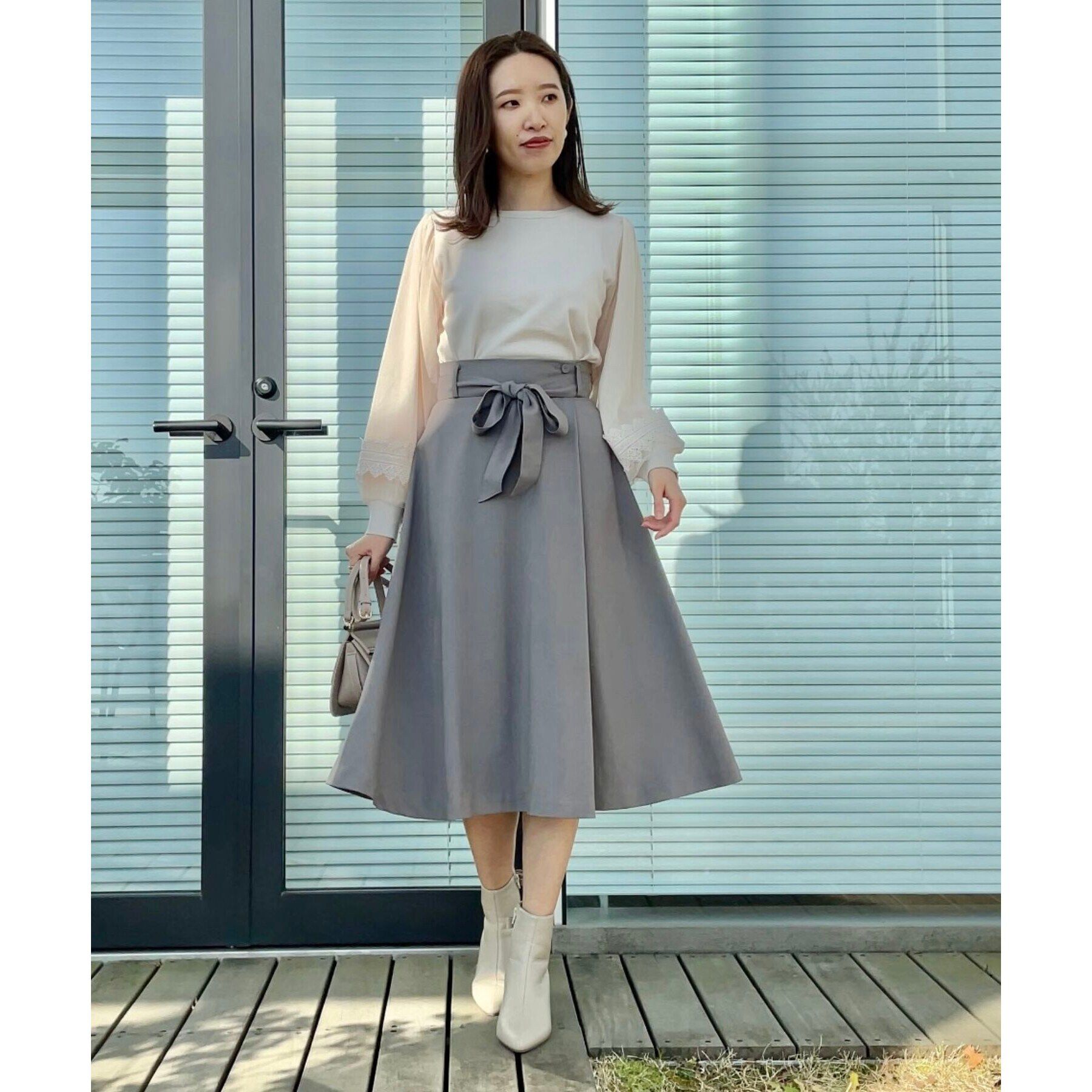 Couture broach「【きれいめ・美脚効果・通勤】ネオシャンブルラップ風スカート」|スカート|