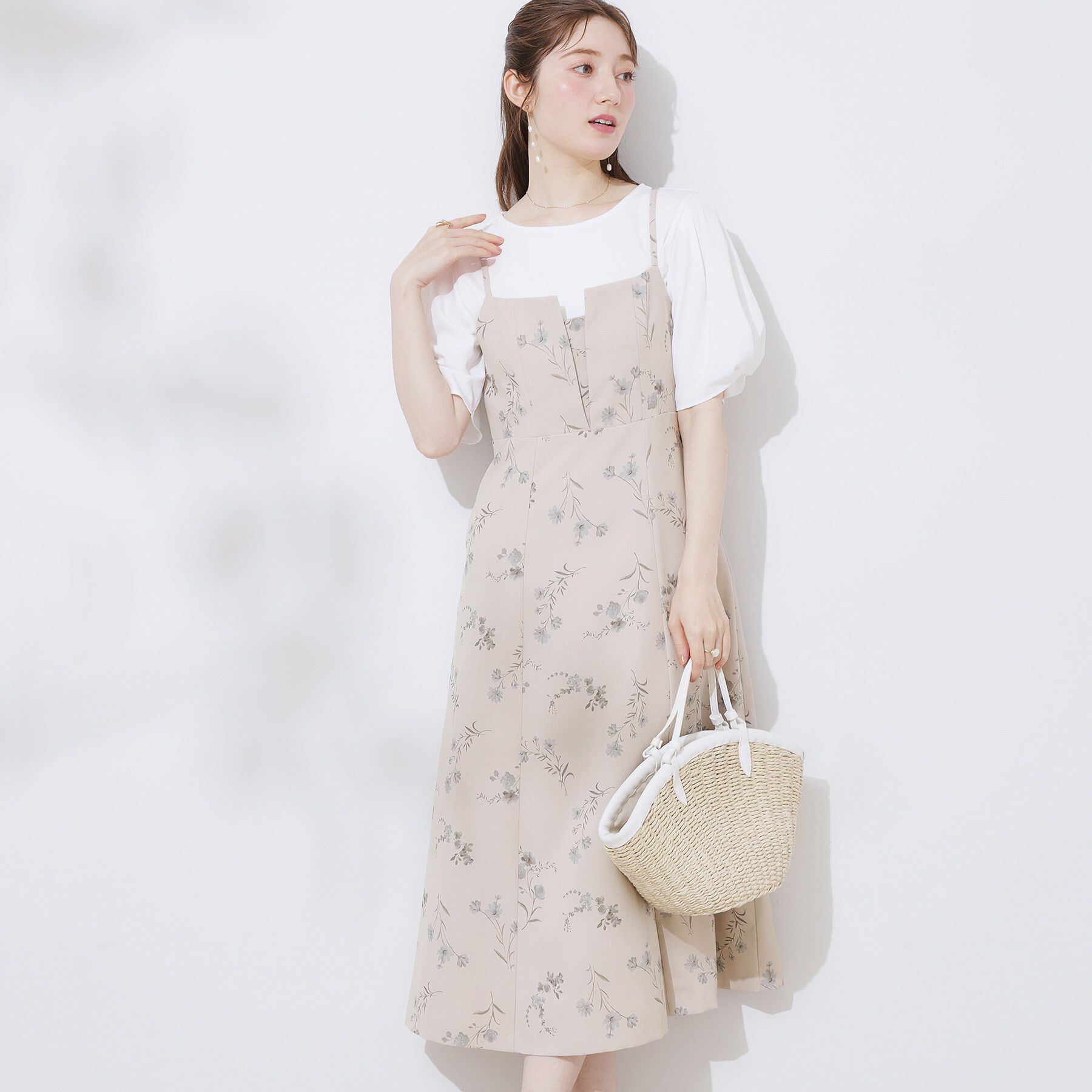 Couture broach「【洗える・大人可愛い】リネンライクアソートキャミワンピース」|ワンピース|