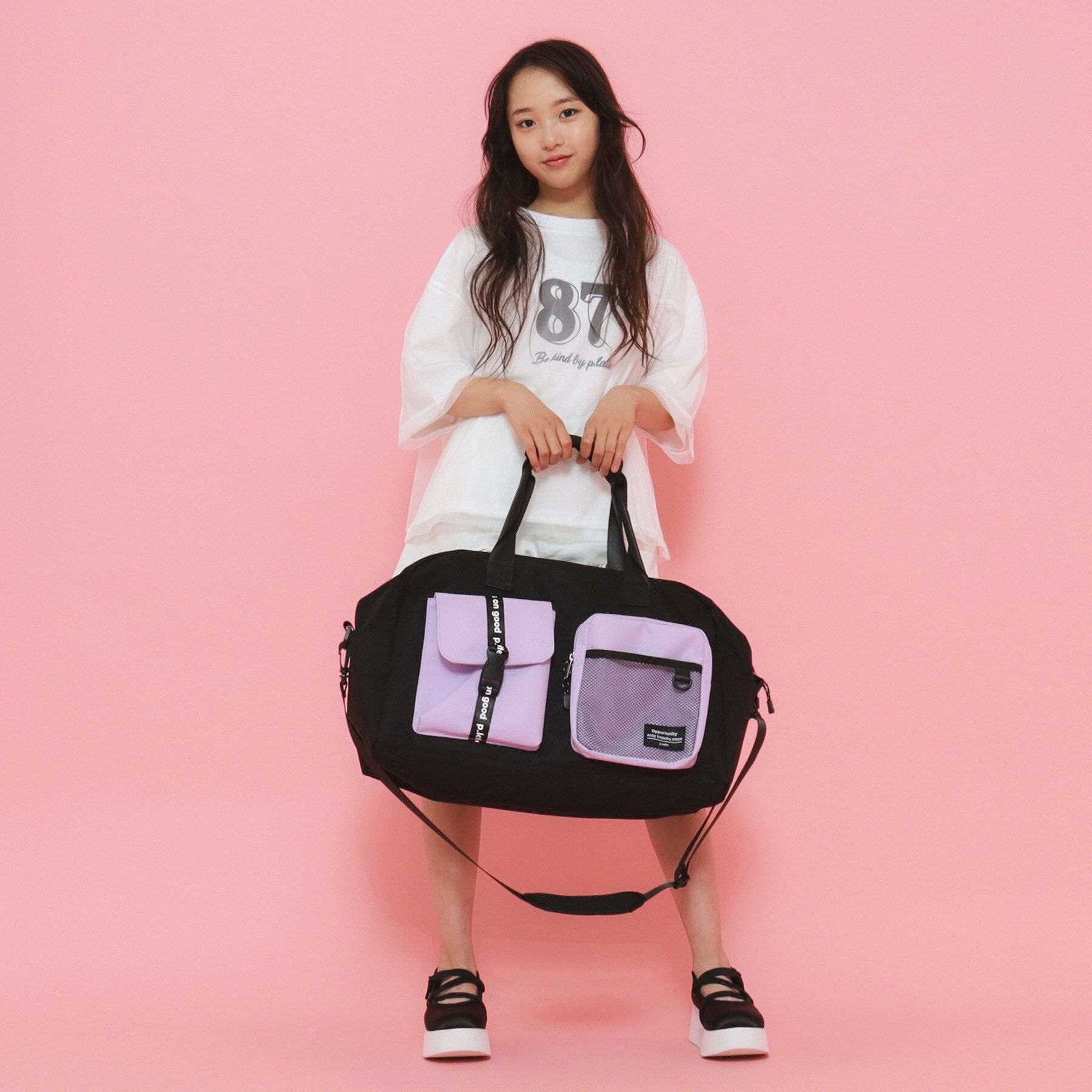 PINK-latte「【容量約47.5L】3WAYリュックボストン」|ボストンバッグ|