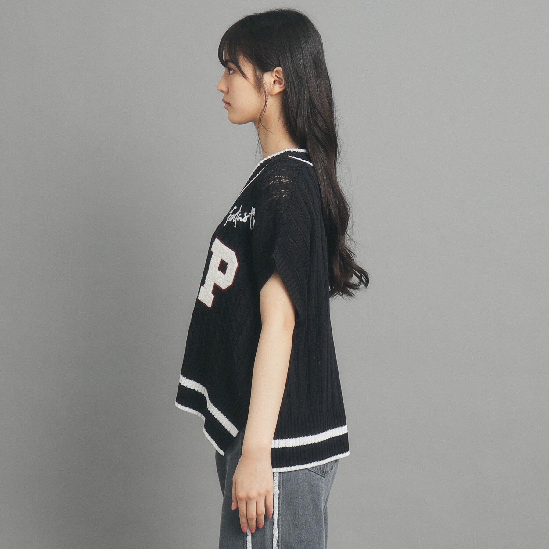 PINK-latte「プレッピーニットベスト」|ベスト・ジレ|