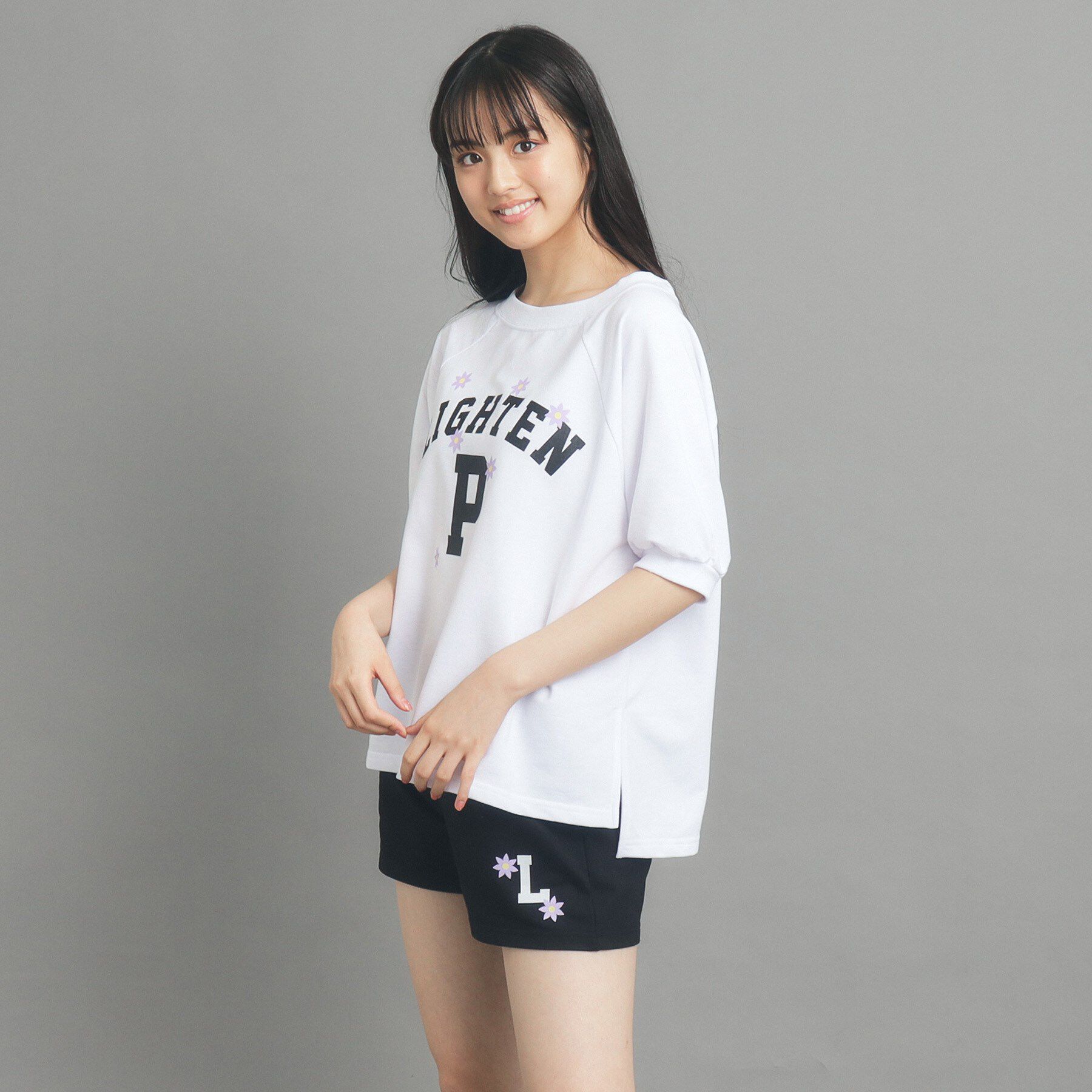 PINK-latte「【130cmあり/セットアイテム】裏毛カレッジプリント」|その他|