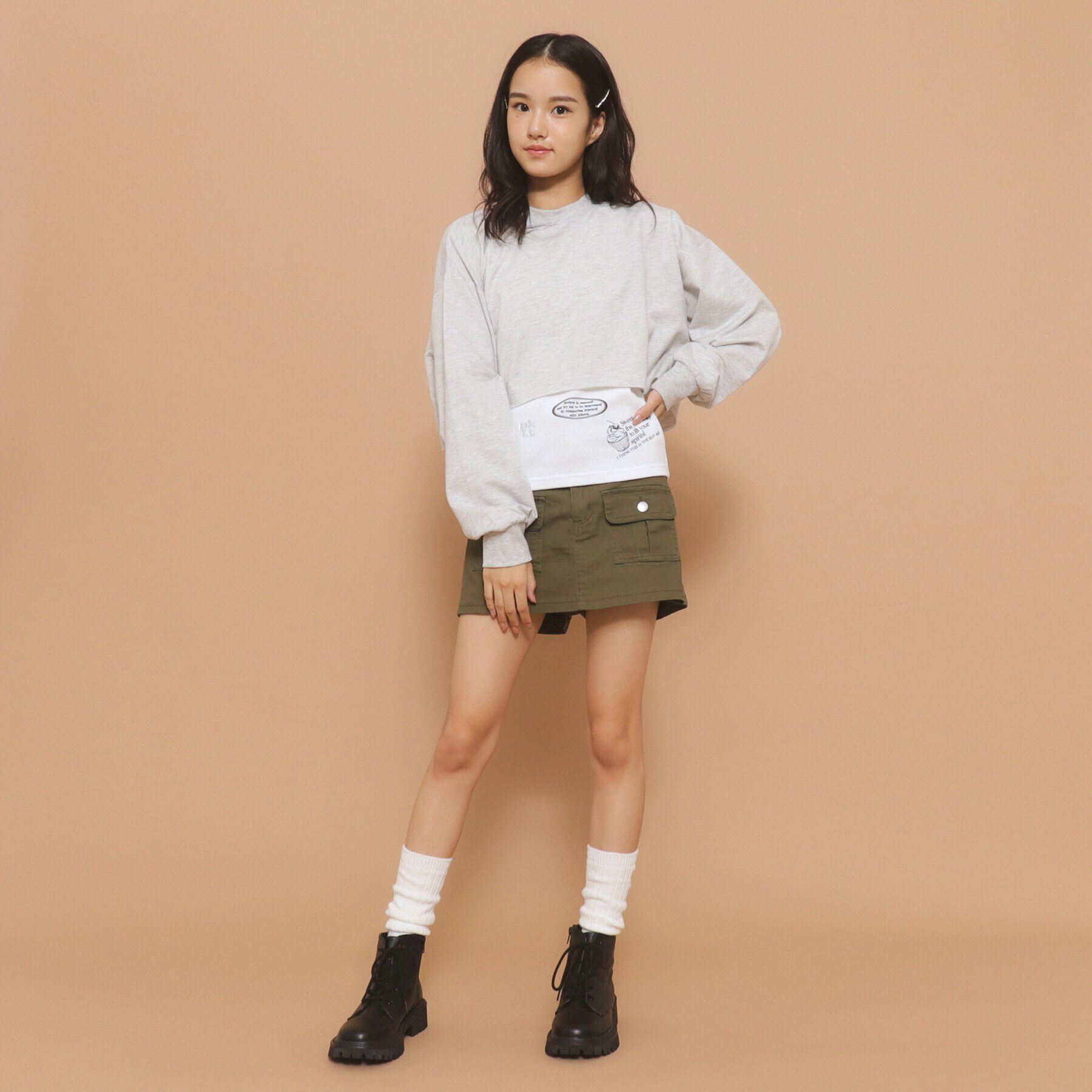 PINK-latte「スカート風ショートパンツ」|キュロット|