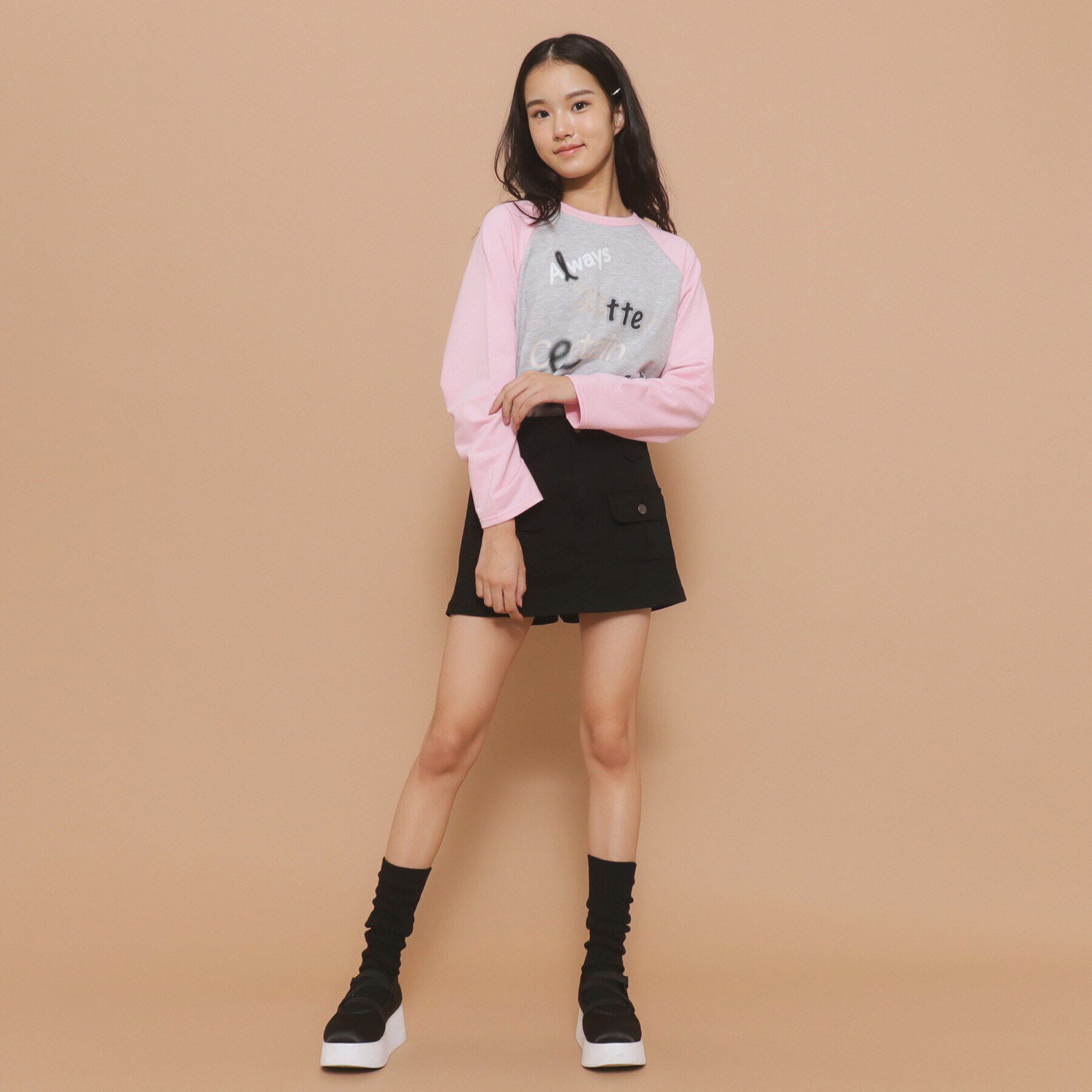 PINK-latte「スカート風ショートパンツ」|キュロット|