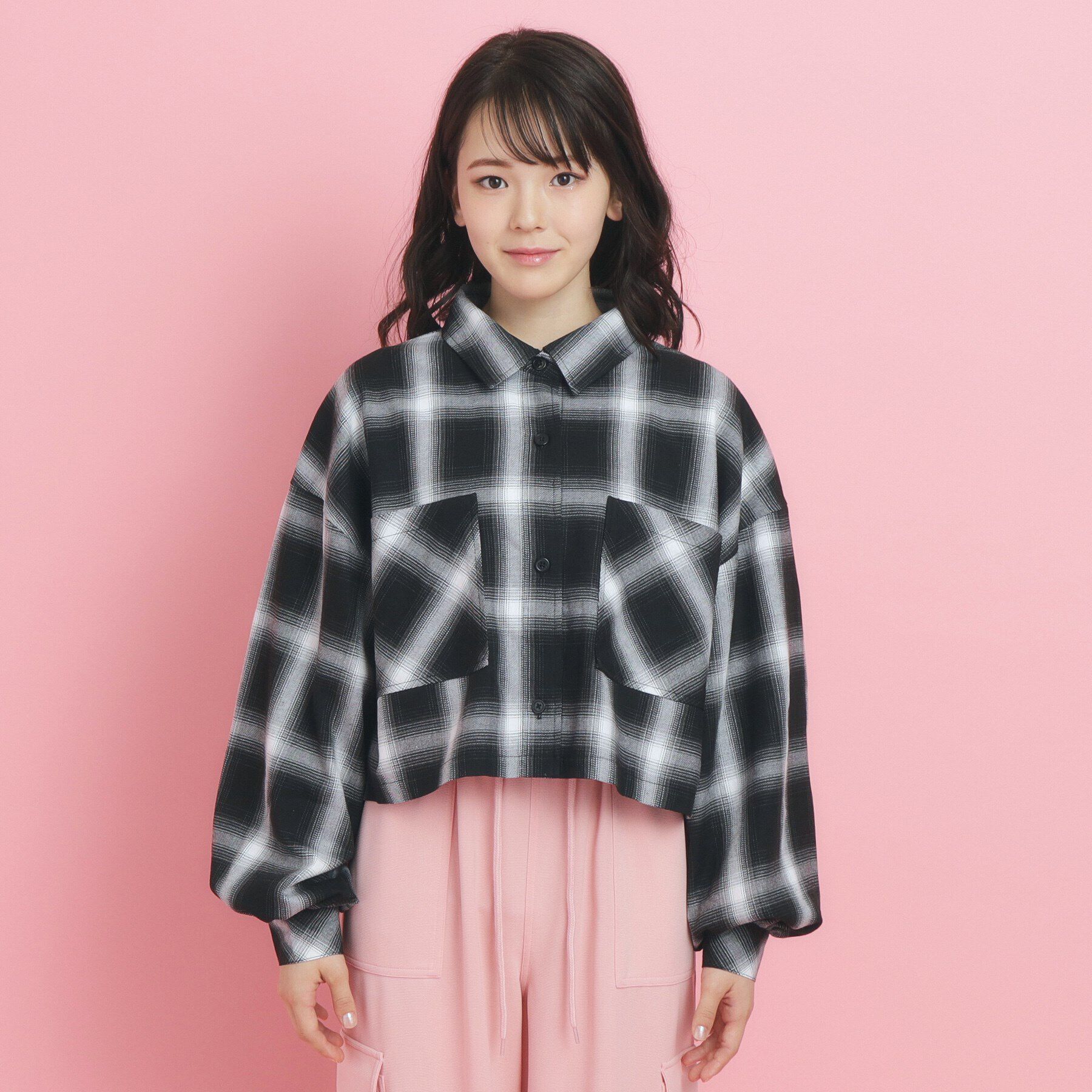 PINK-latte「【カラー追加/セットアイテム】ショート丈シャツブルゾン」|その他|