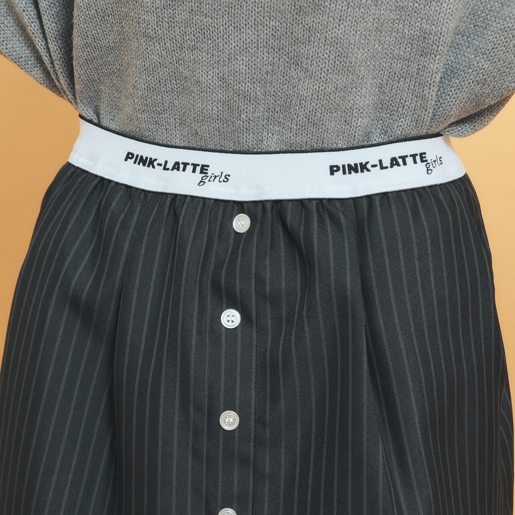 PINK-latte「【インナー付き】ストライプシャツスカート」|スカート|