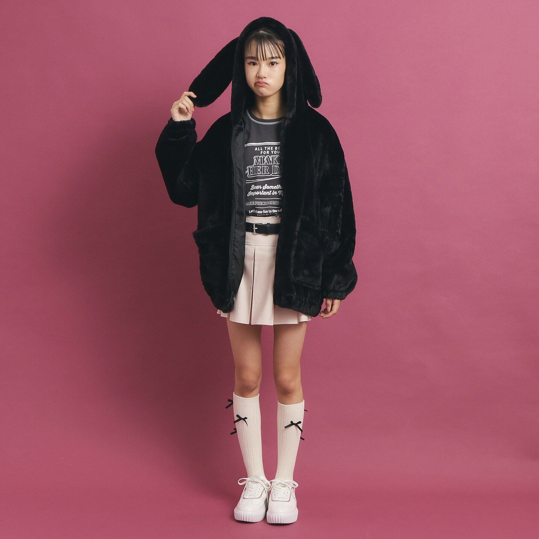 PINK-latte「【大人気/カラー追加あり】もふもふ エコファーブルゾン」|ブルゾン・スタジャン|