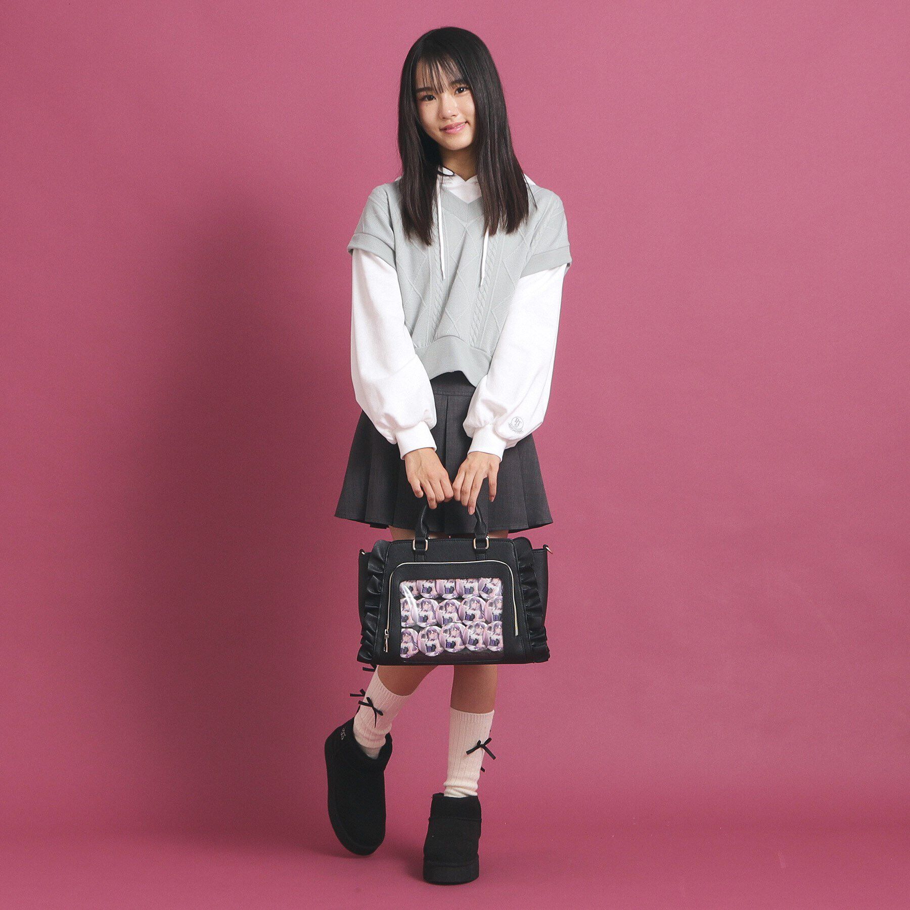 PINK-latte「【推し活】2WAYフリルバッグ」|トートバッグ|