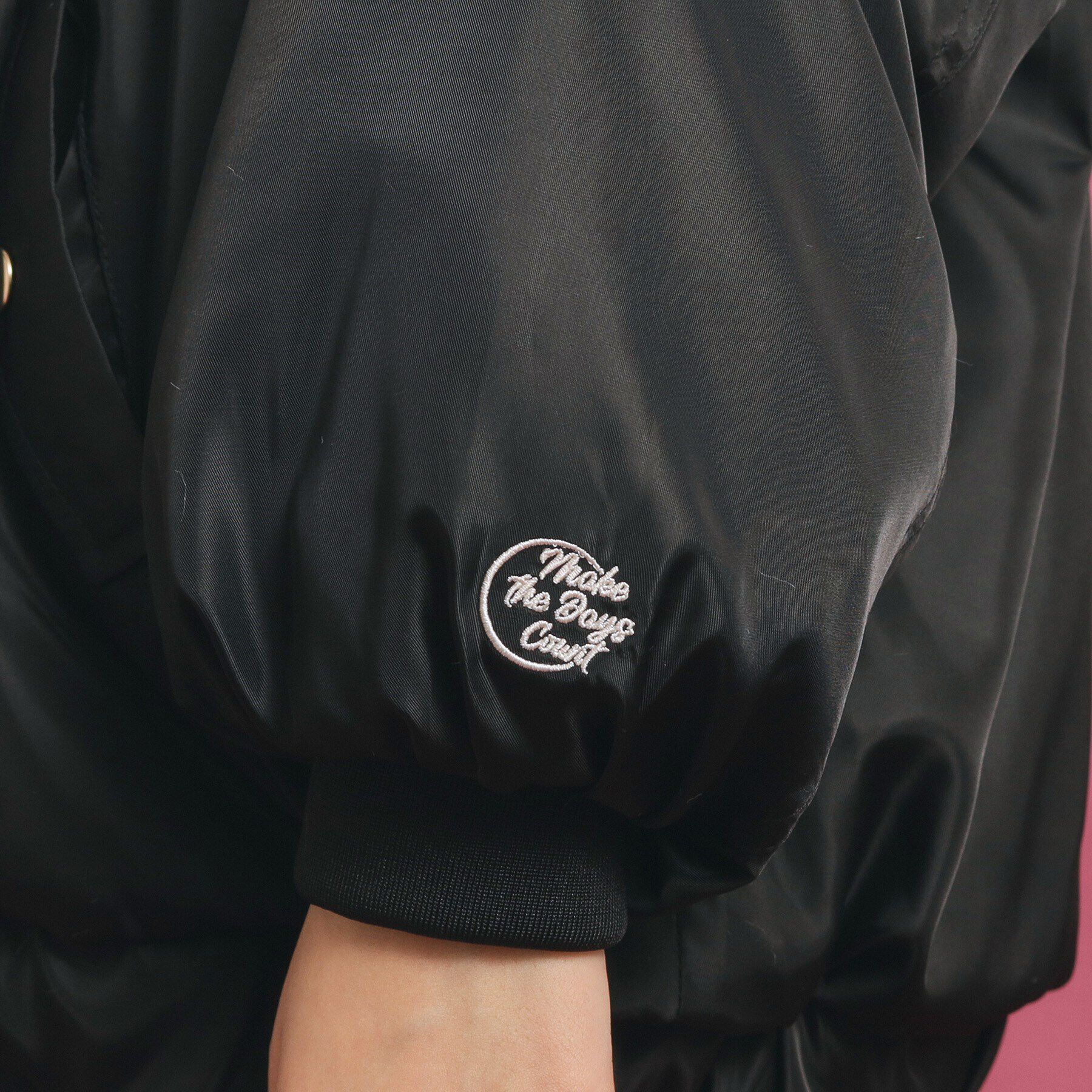 PINK-latte「【フーディ付き】モコモコ リバーシブルエコファー」|ブルゾン・スタジャン|