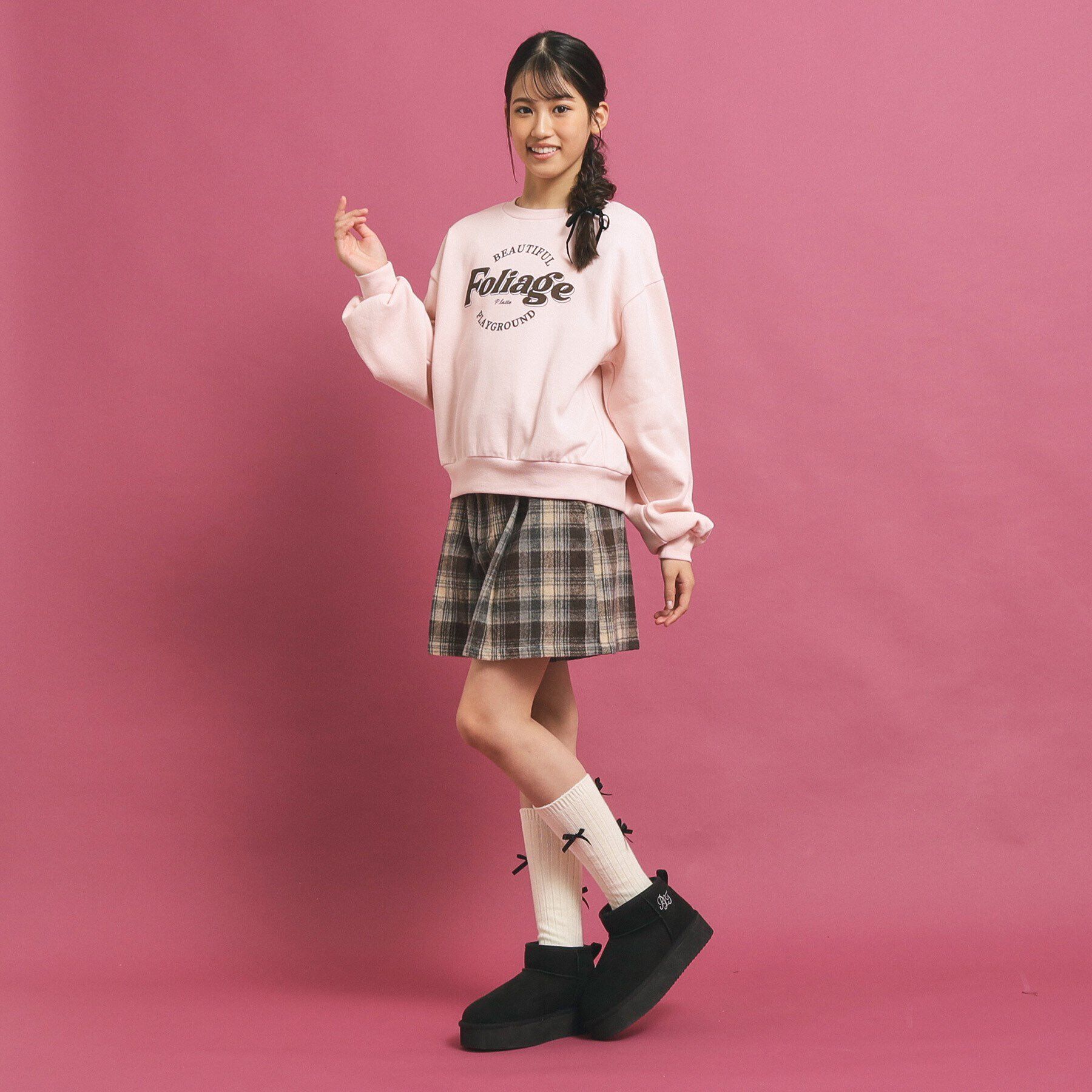 PINK-latte「シャギーショートパンツ」|キュロット|