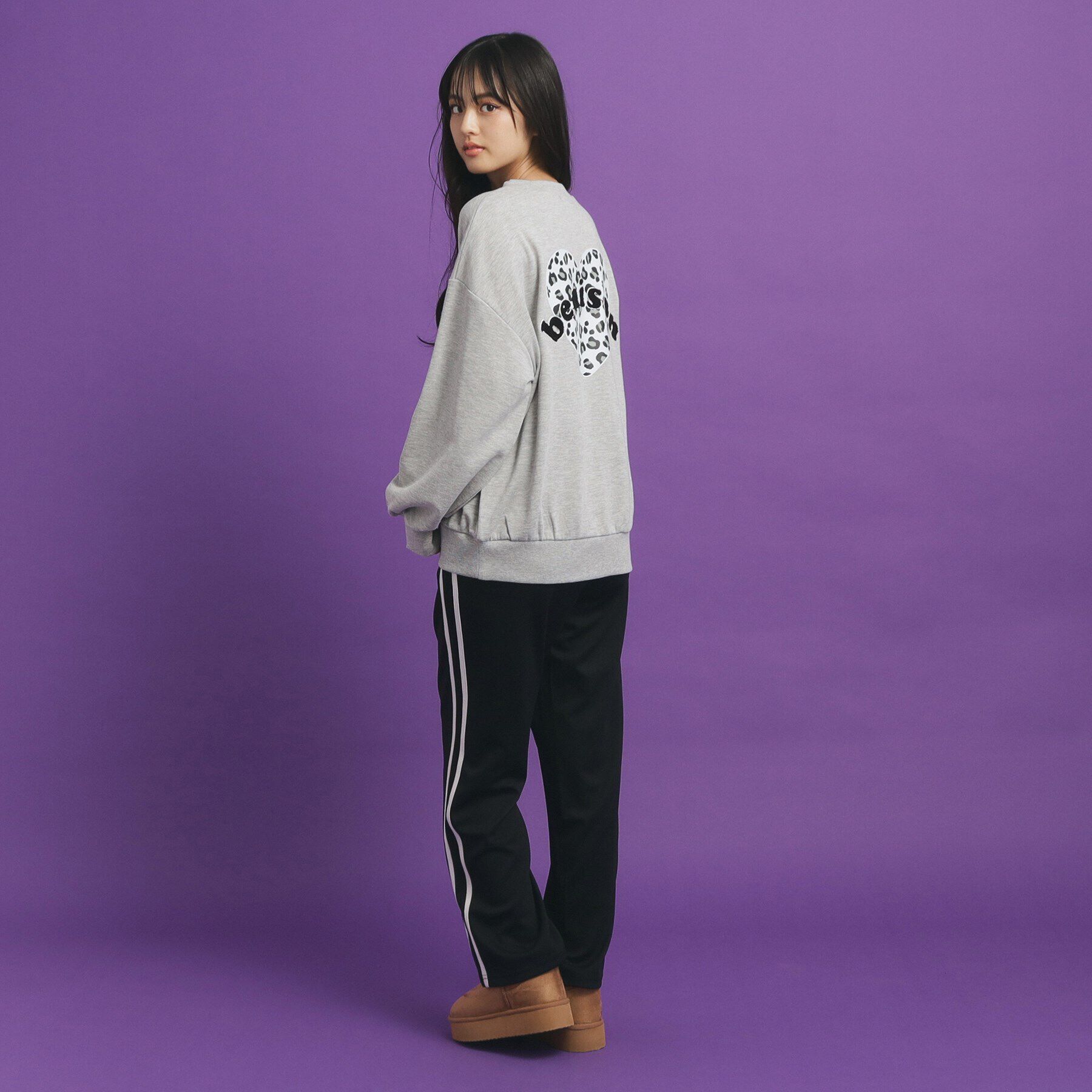 PINK-latte「ハートプリント裏毛プルオーバー」|その他|