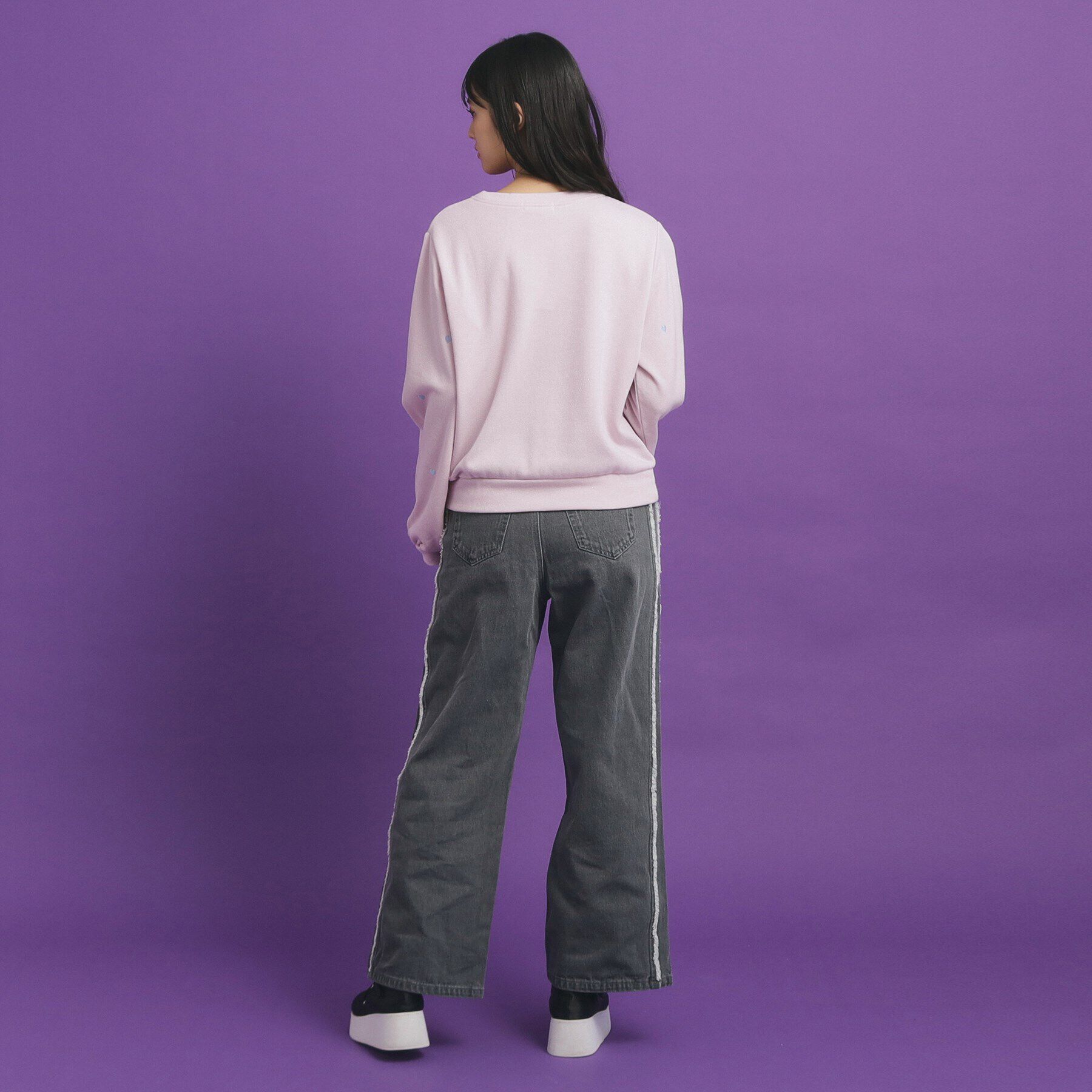 PINK-latte「総 刺繍ラメ裏毛トップス」|その他|